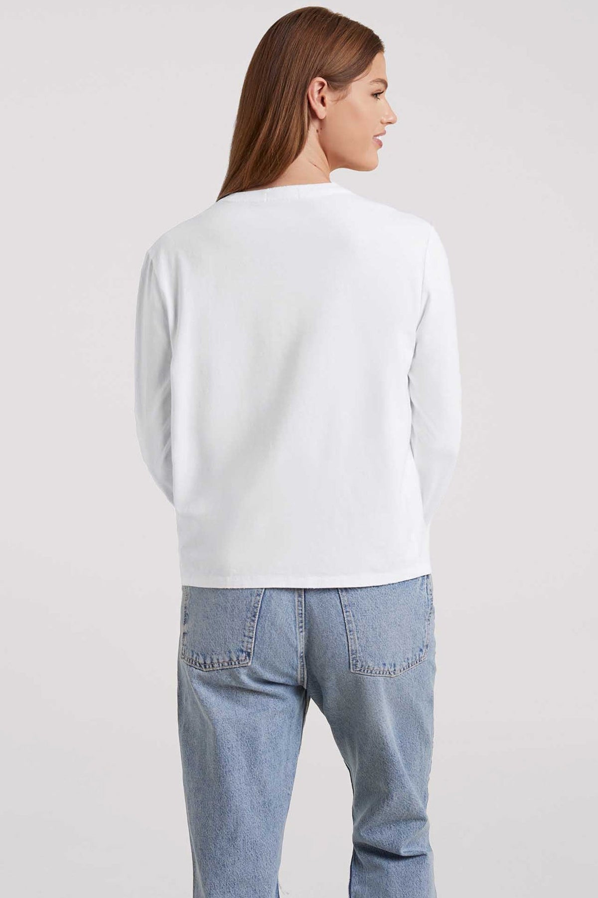 Color:White | nuuds long sleeve everyday t-shirt – womens long sleeve tops long sleeve shirts womens cotton t-shirts