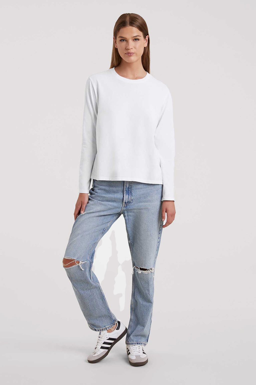 Vintage Cotton Long Sleeve Everyday T-Shirt