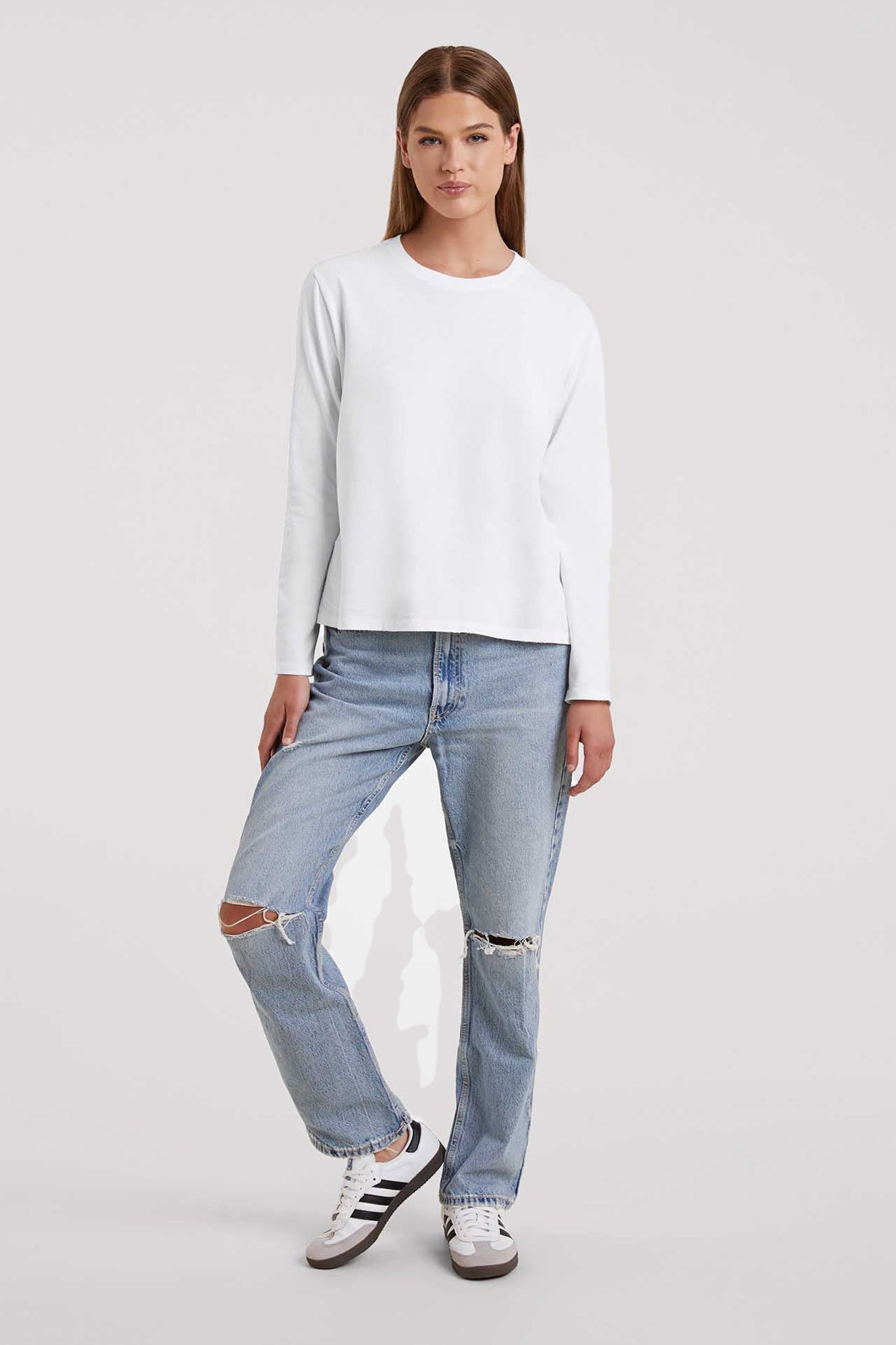 Vintage Cotton Long Sleeve Everyday T-Shirt