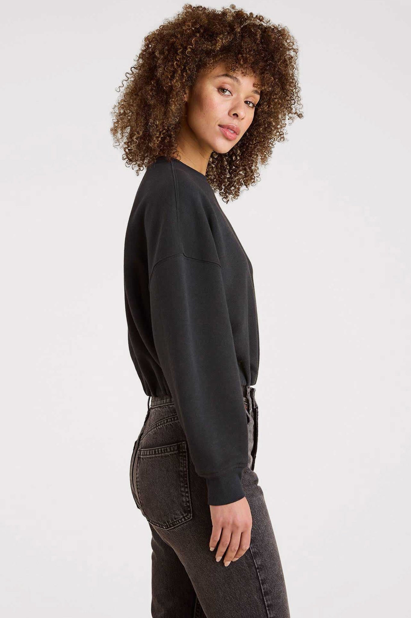 Vintage Fleece Cinch Waist Sweatshirt