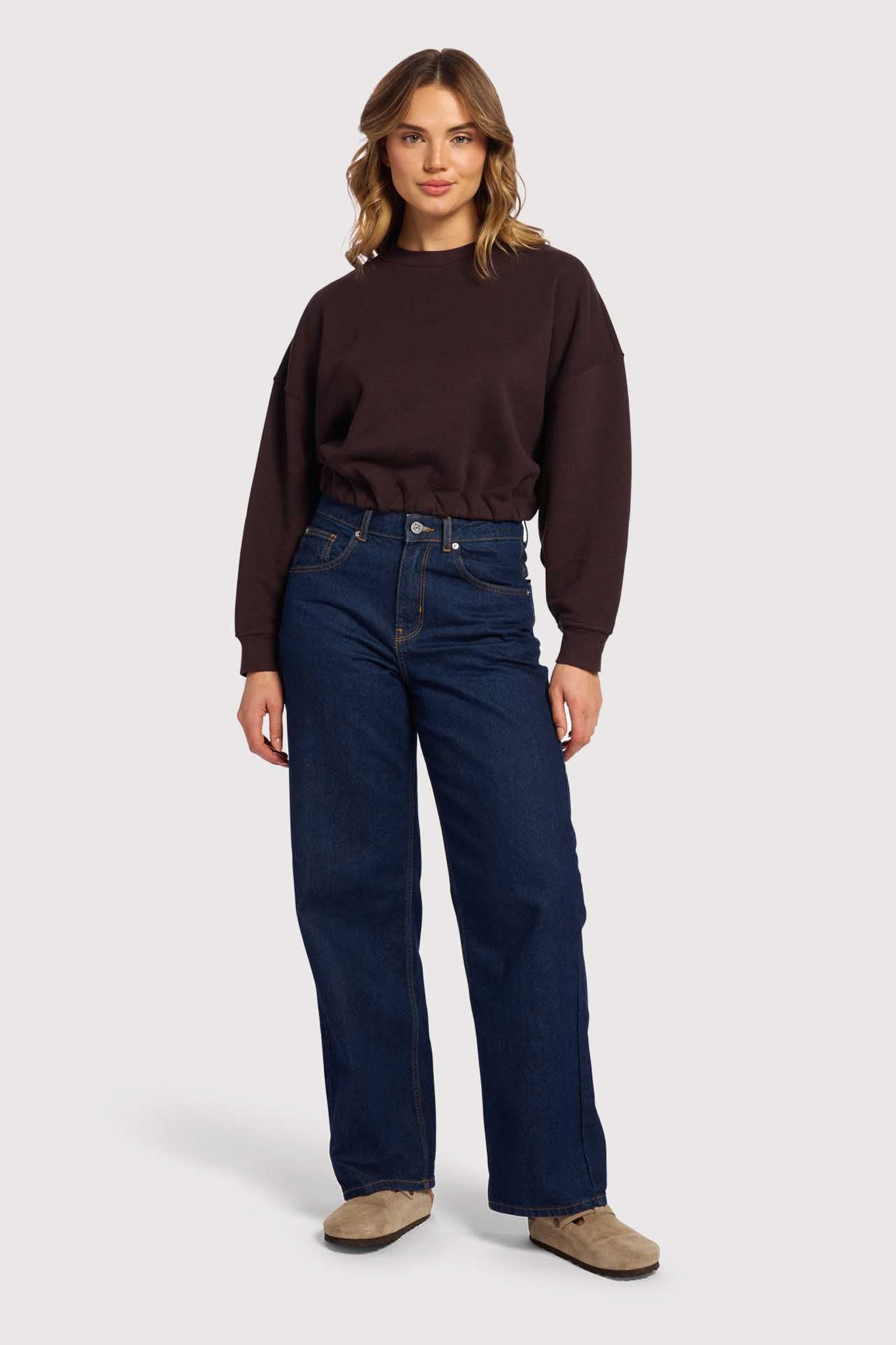 Vintage Fleece Cinch Waist Sweatshirt