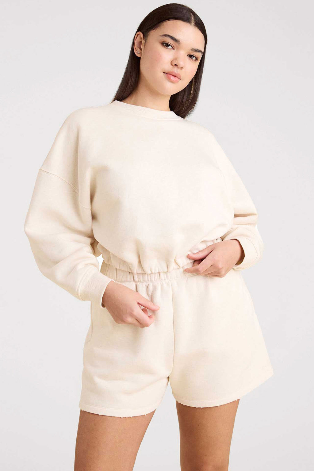 Vintage Fleece Cinch Waist Sweatshirt