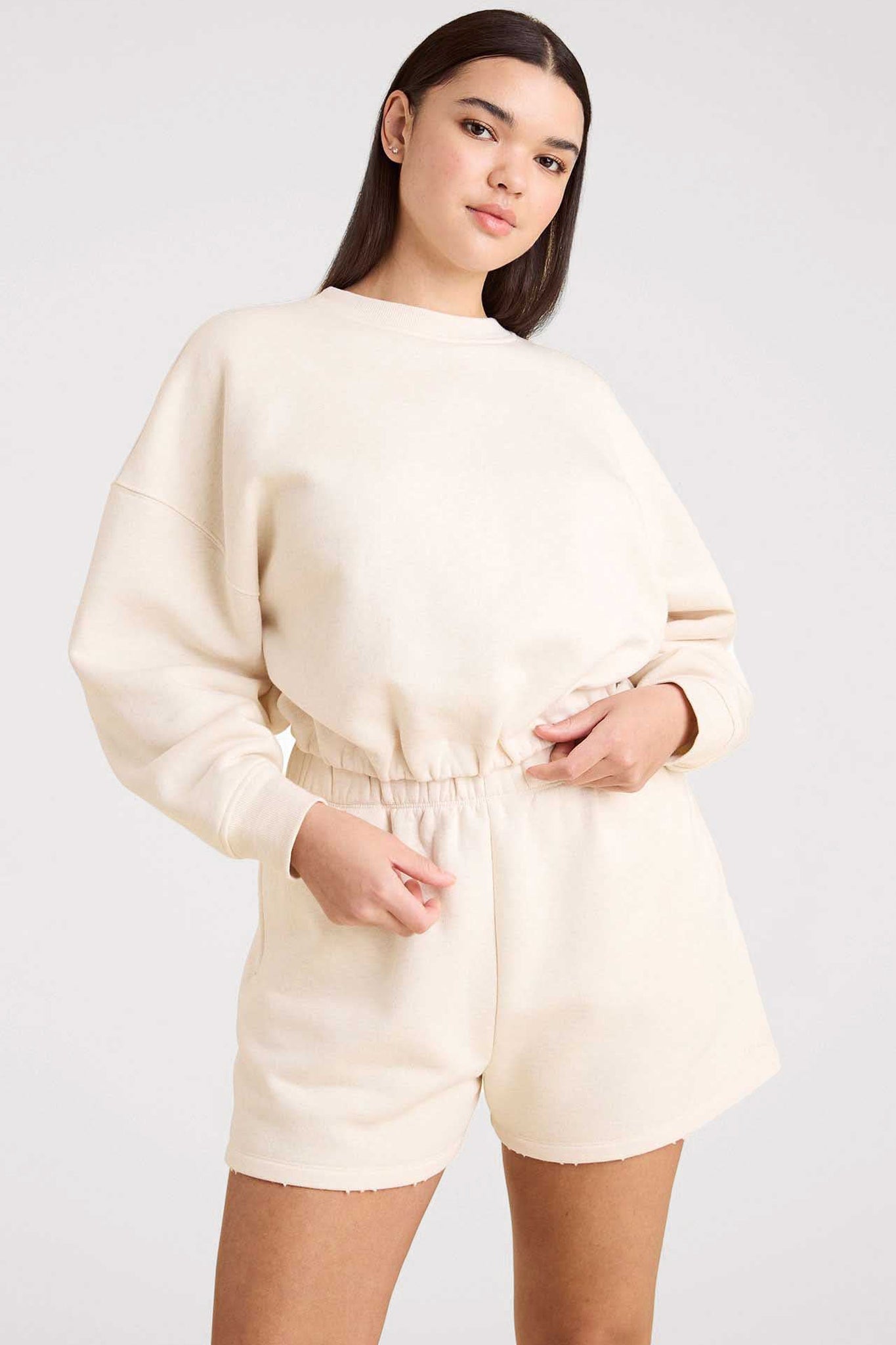 Vintage Fleece Cinch Waist Sweatshirt