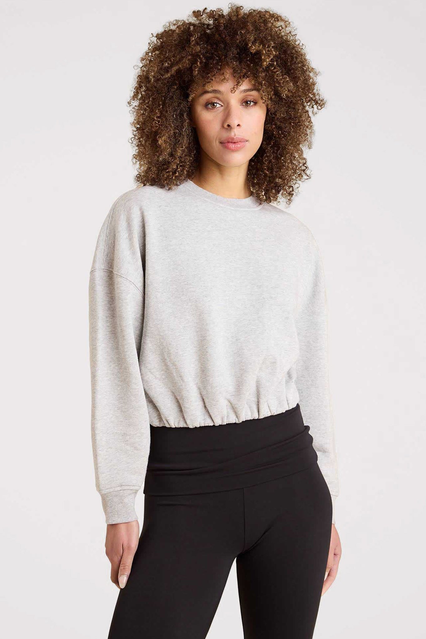 Vintage Fleece Cinch Waist Sweatshirt | Heather Grey – nuuds