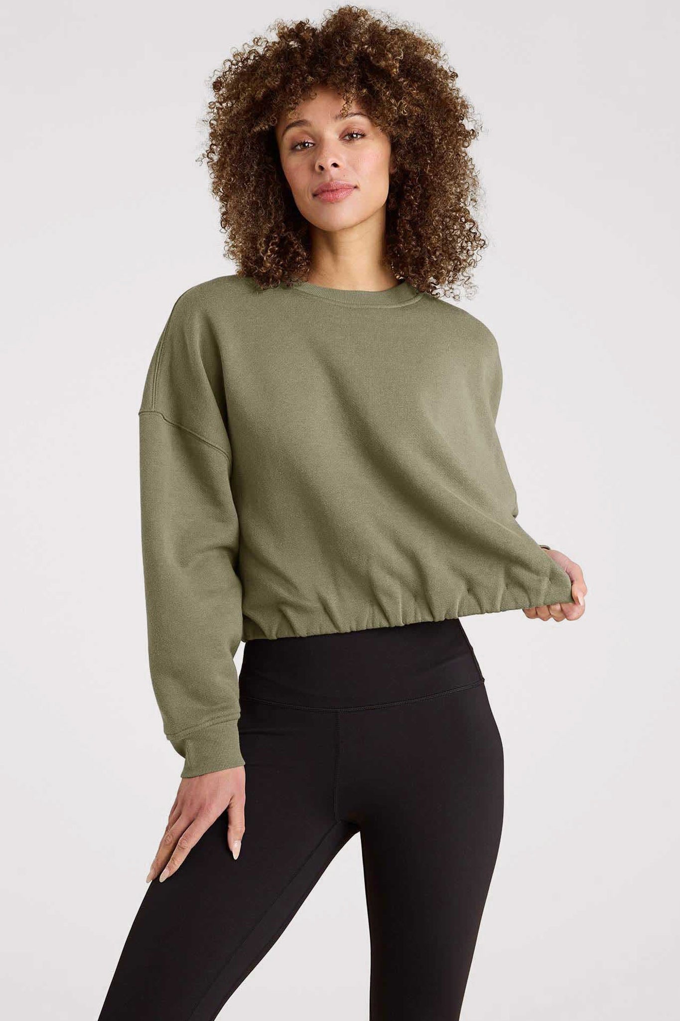 Vintage Fleece Cinch Waist Sweatshirt