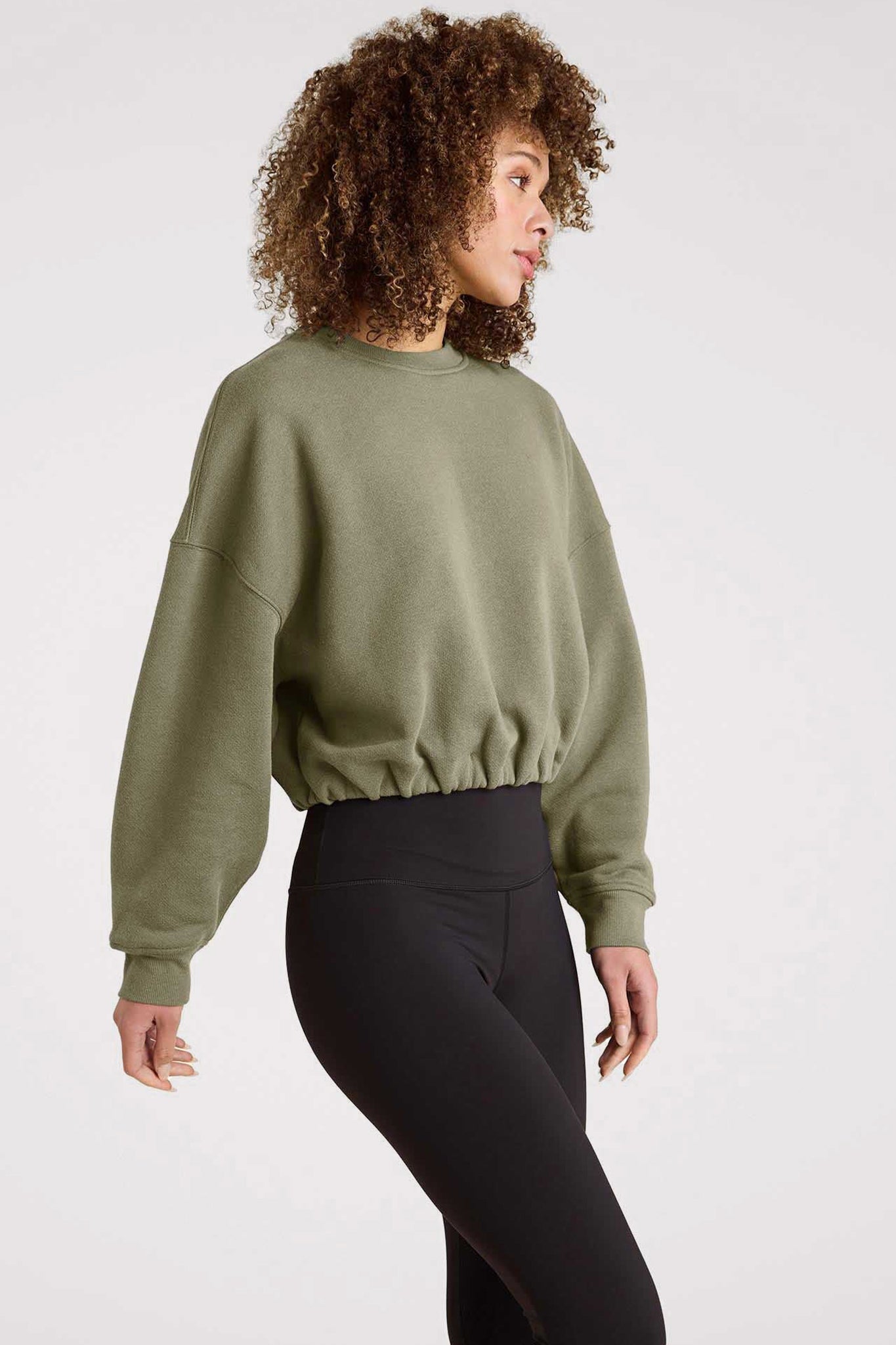 Vintage Fleece Cinch Waist Sweatshirt