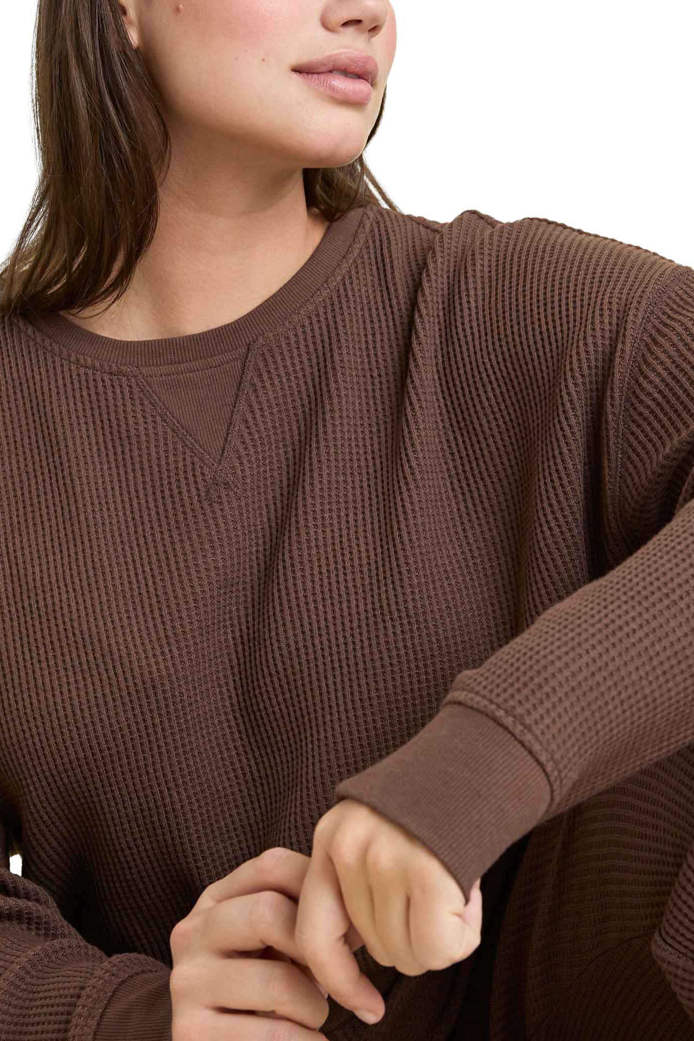 Waffle Crewneck Pullover