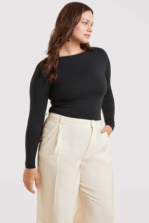 Open Back Bodysuit | Women's Long Sleeve Bodysuit Top by nuuds
