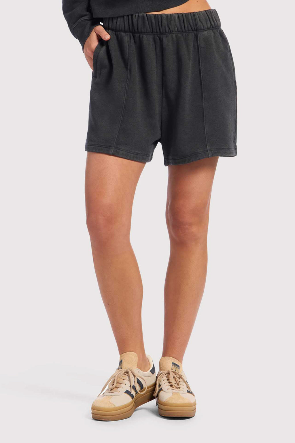 nuuds vintage fleece seamed short sweatshorts women fabric shorts high waist bottoms for women