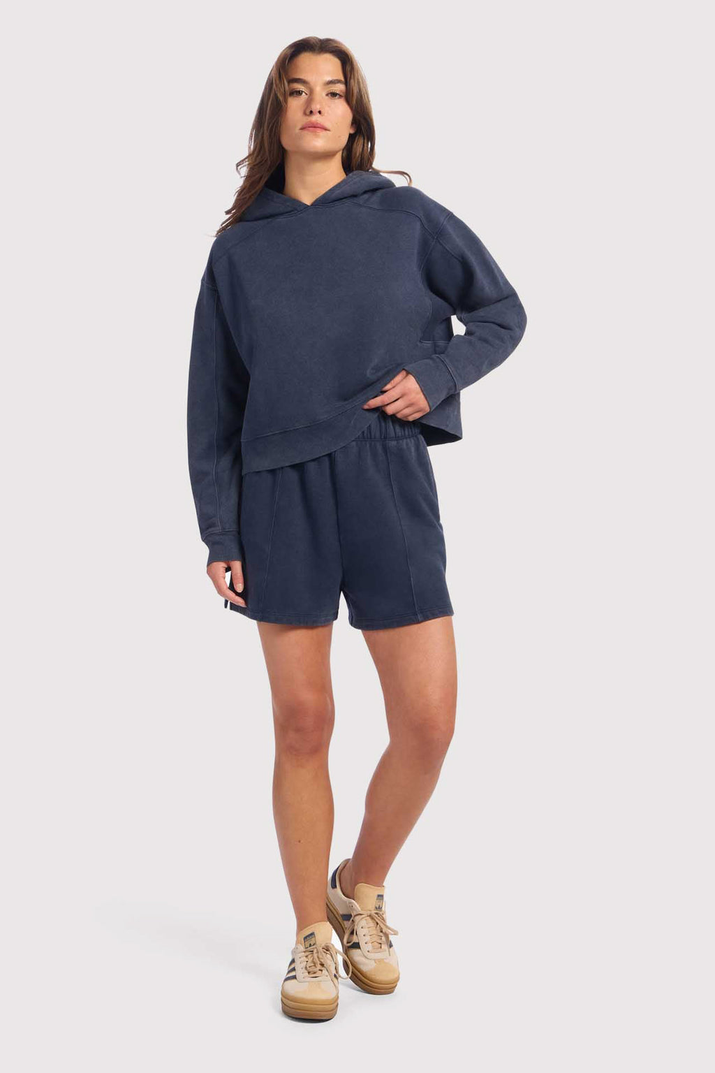 nuuds vintage fleece seamed short sweatshorts women fabric shorts high waist bottoms for women