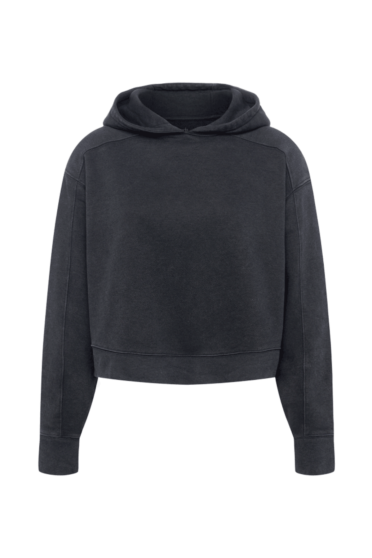 Color:Washed Black | nuuds cropped hoodie, fleece hoodie women, cropped sweatshirt, everyday casual fleece