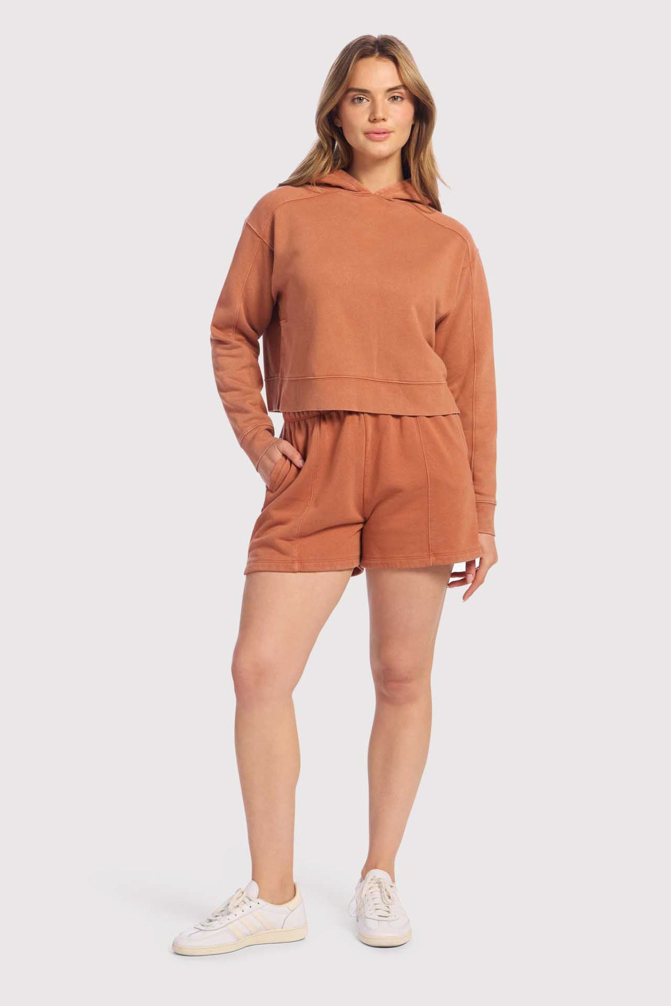 Vintage Fleece Cropped Hoodie