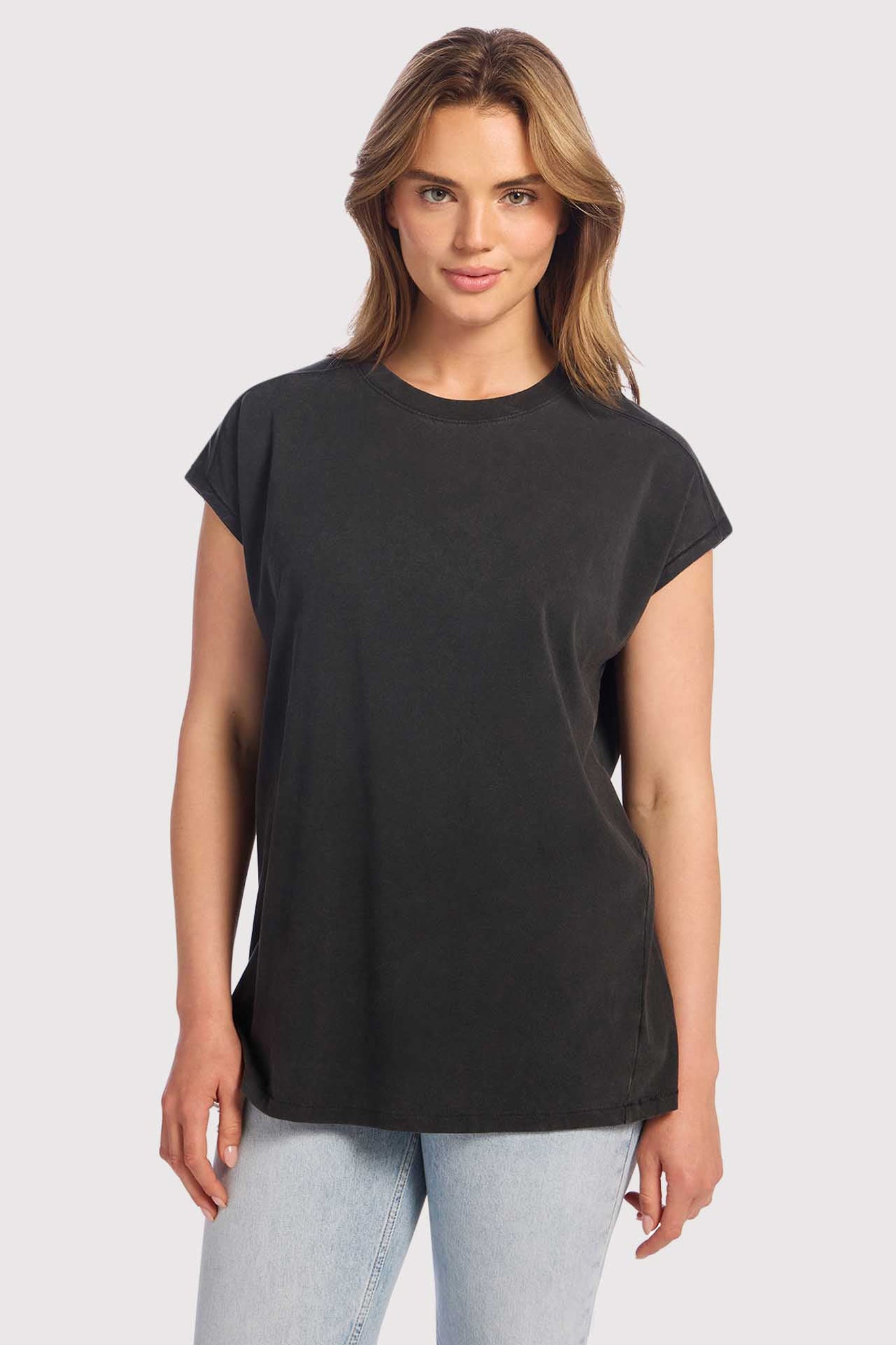 Soft Cotton Tunic Muscle Tee