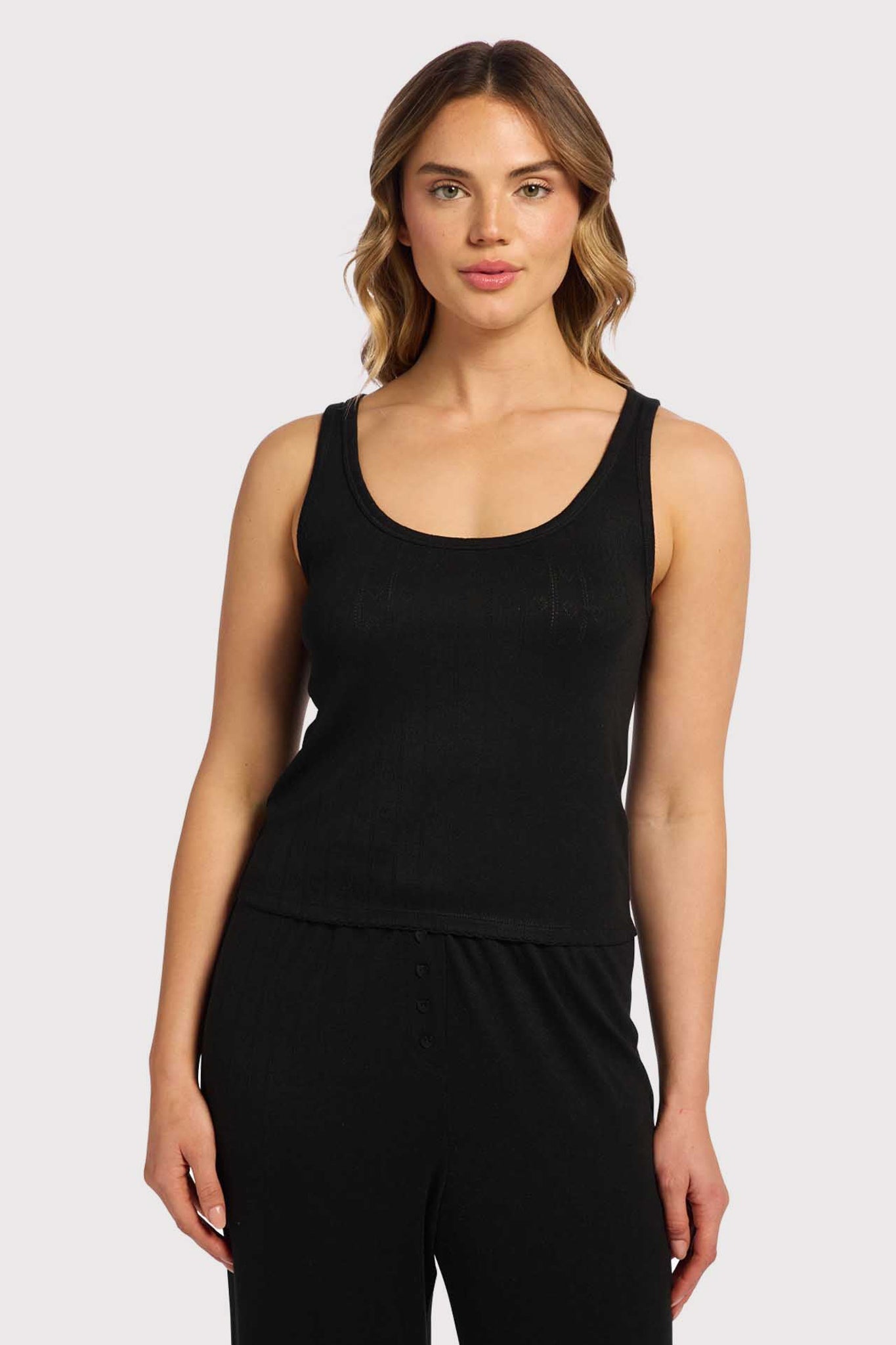 Heart Pointelle Scoop Tank