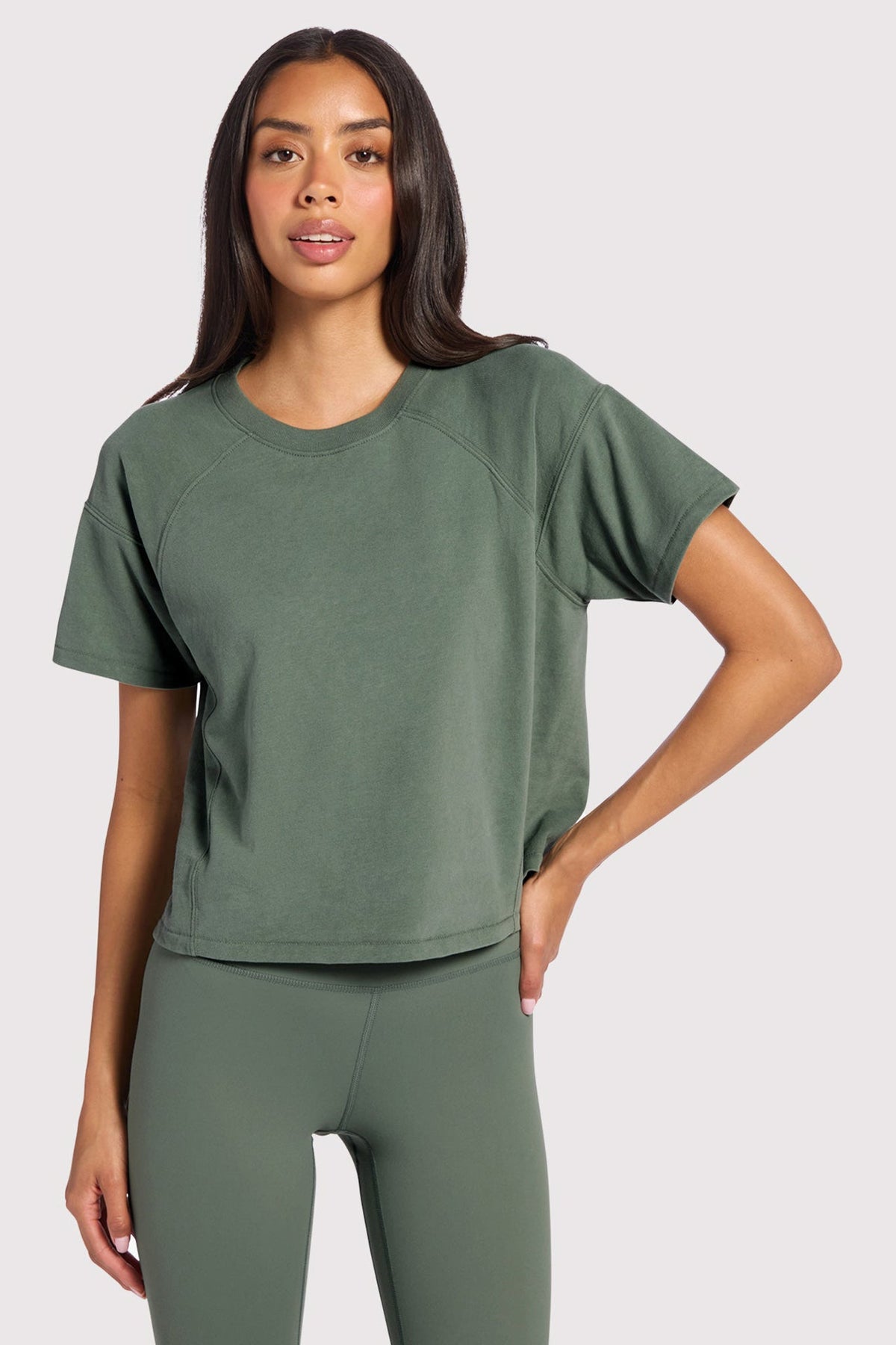 Color:Agave | nuuds steady seamed tee – vintage sports t-shirts womens cotton t-shirts basic tees tops for women