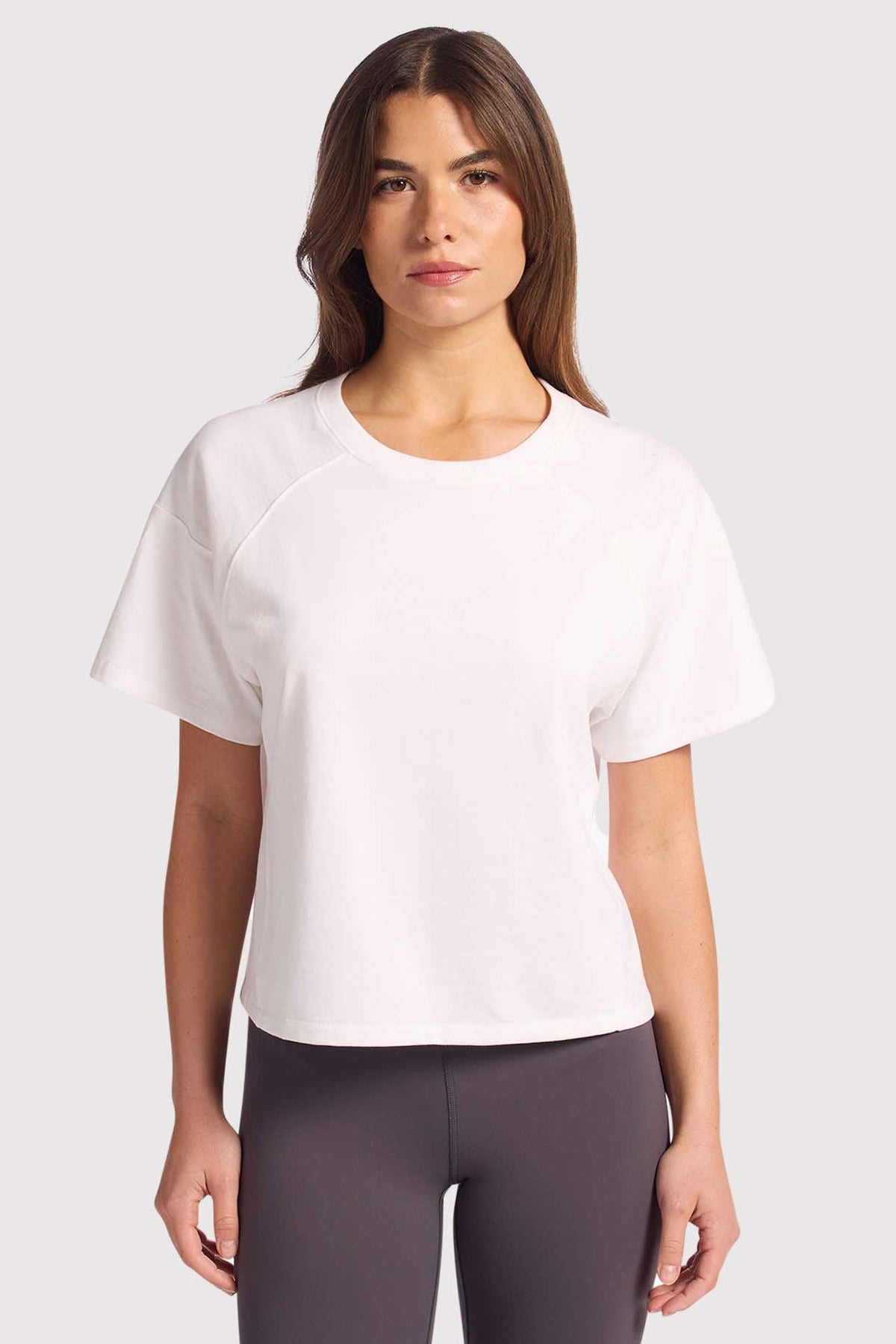 Color:White | nuuds steady seamed tee – vintage sports t-shirts womens cotton t-shirts basic tees tops for women