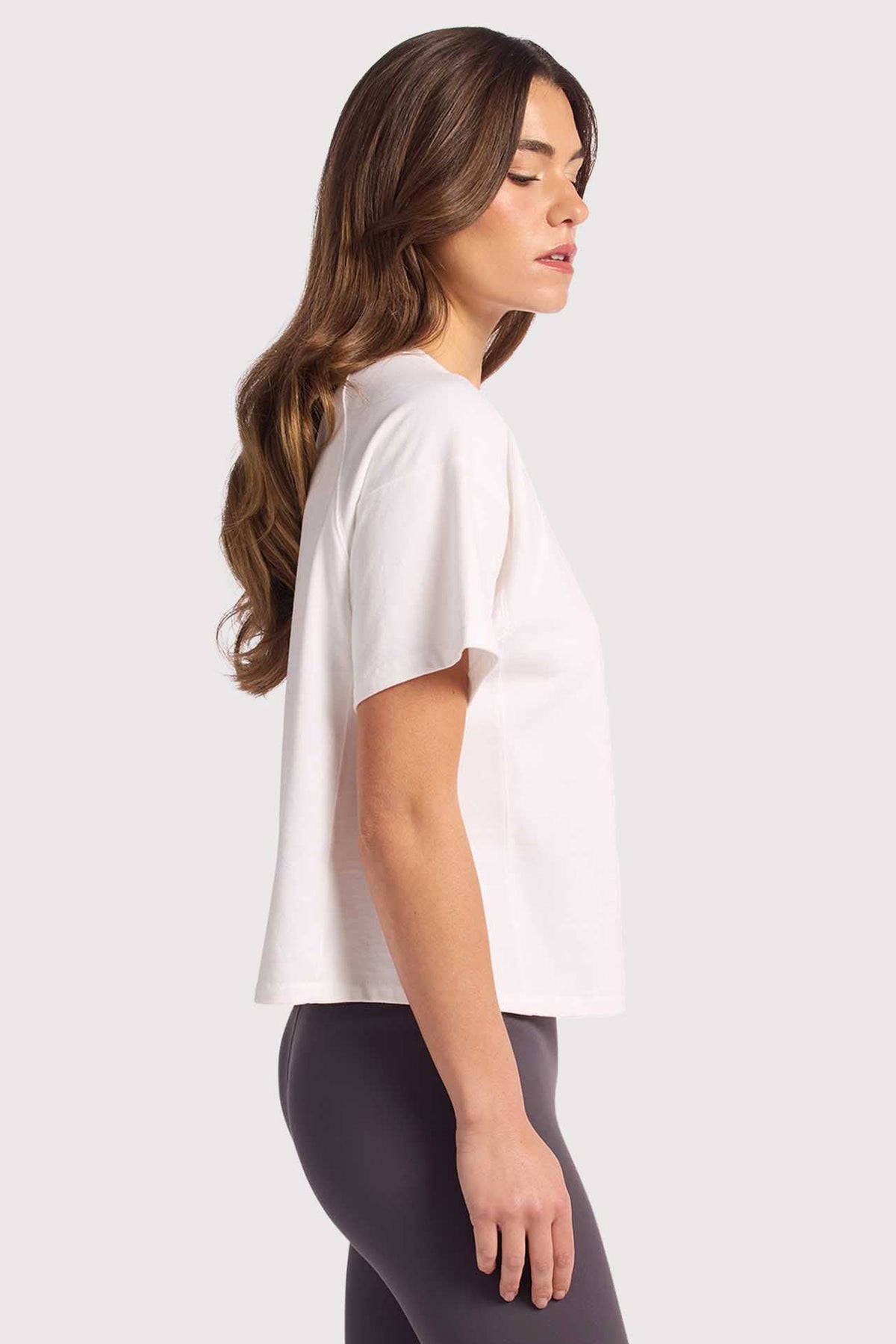 Color:White | nuuds steady seamed tee – vintage sports t-shirts womens cotton t-shirts basic tees tops for women