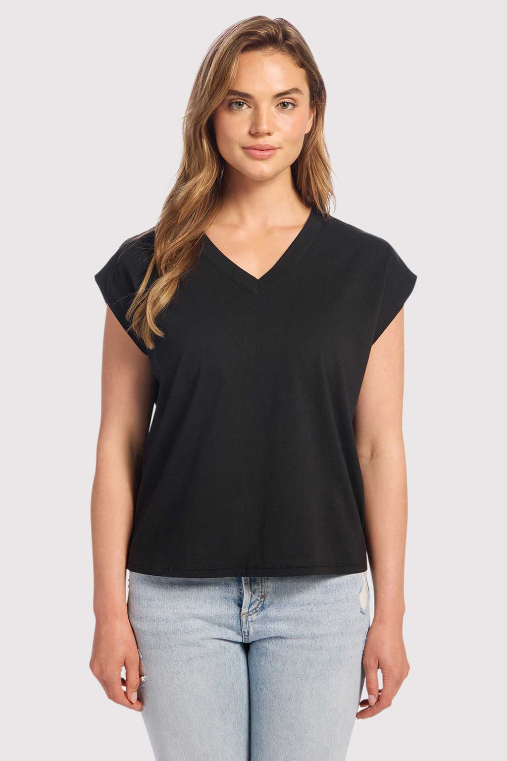 Soft Cotton V-Neck Muscle Tee