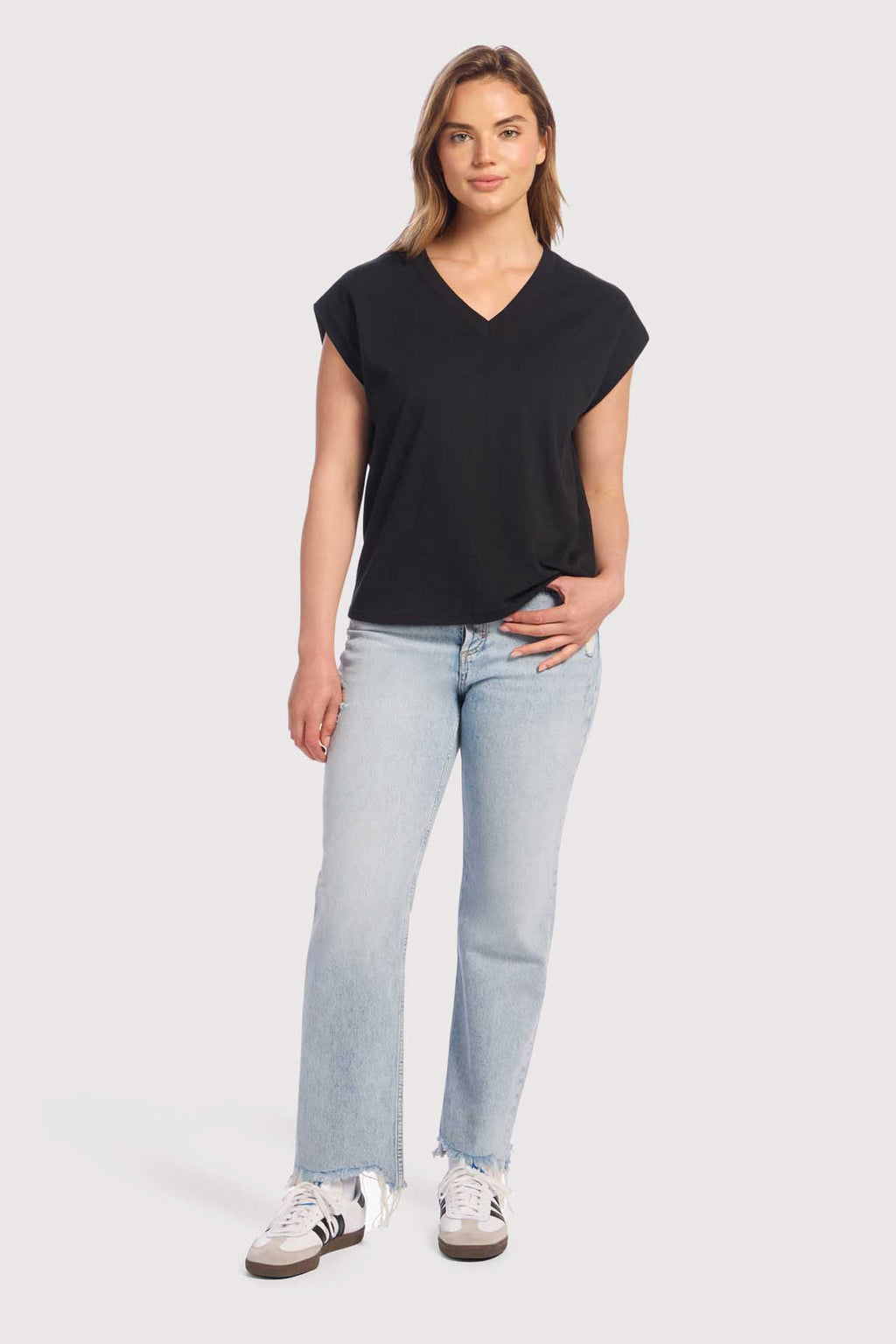 Soft Cotton V-Neck Muscle Tee