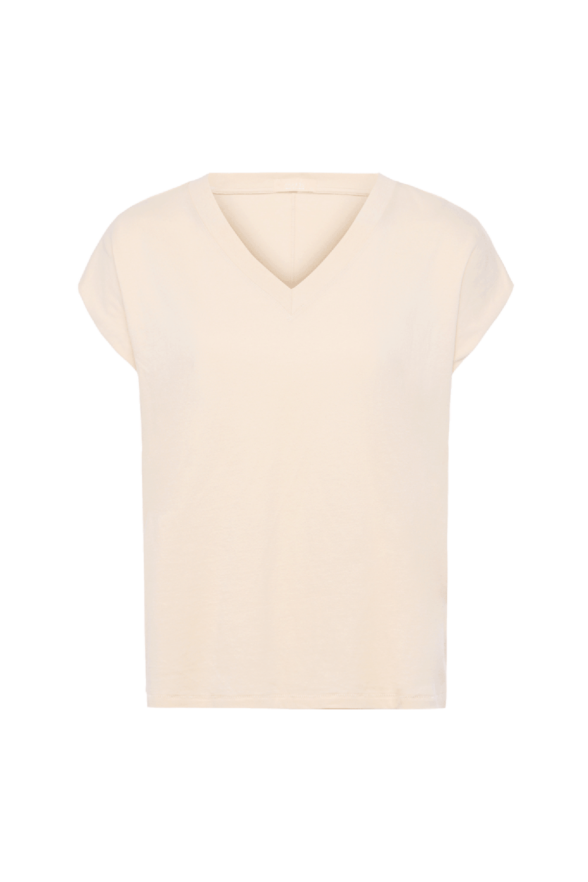 Color:Bone | Soft Cotton V-Neck Muscle Tee