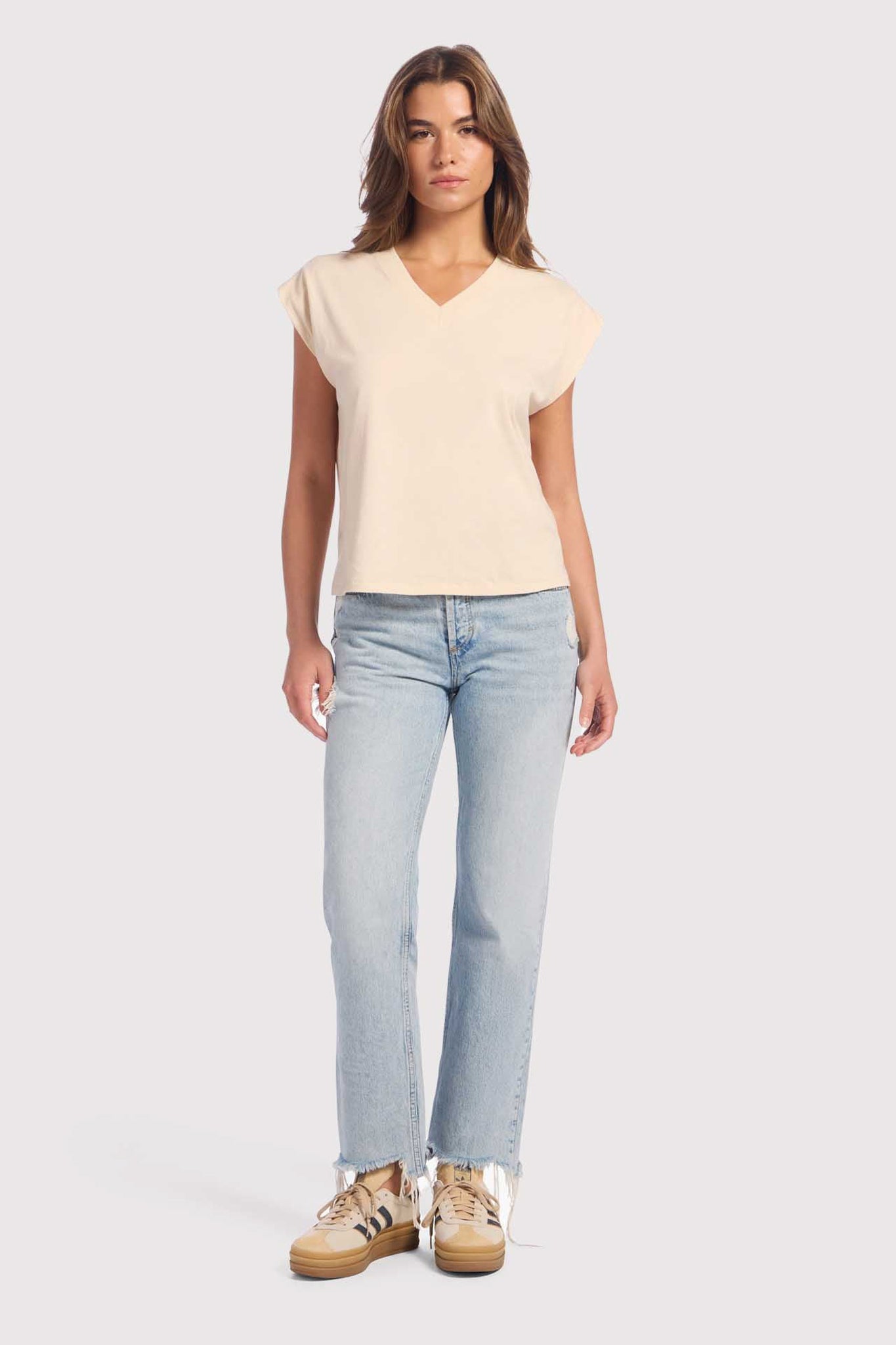 Soft Cotton V-Neck Muscle Tee