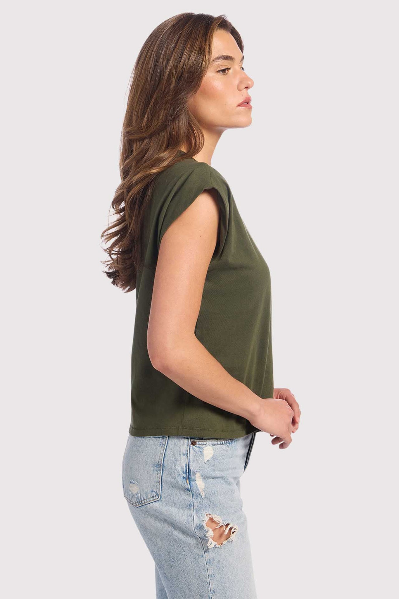 Soft Cotton V-Neck Muscle Tee