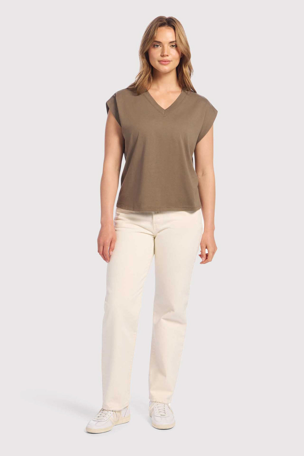 Soft Cotton V-Neck Muscle Tee