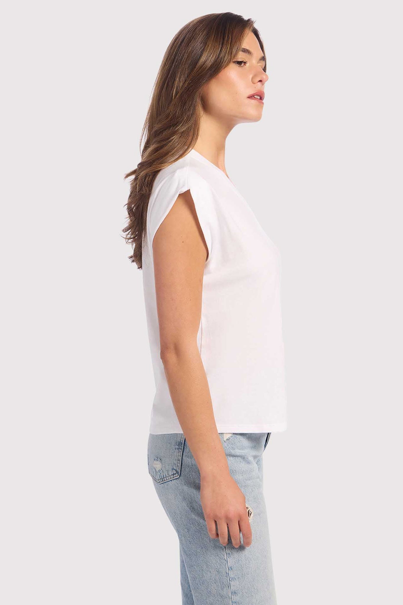 Soft Cotton V-Neck Muscle Tee