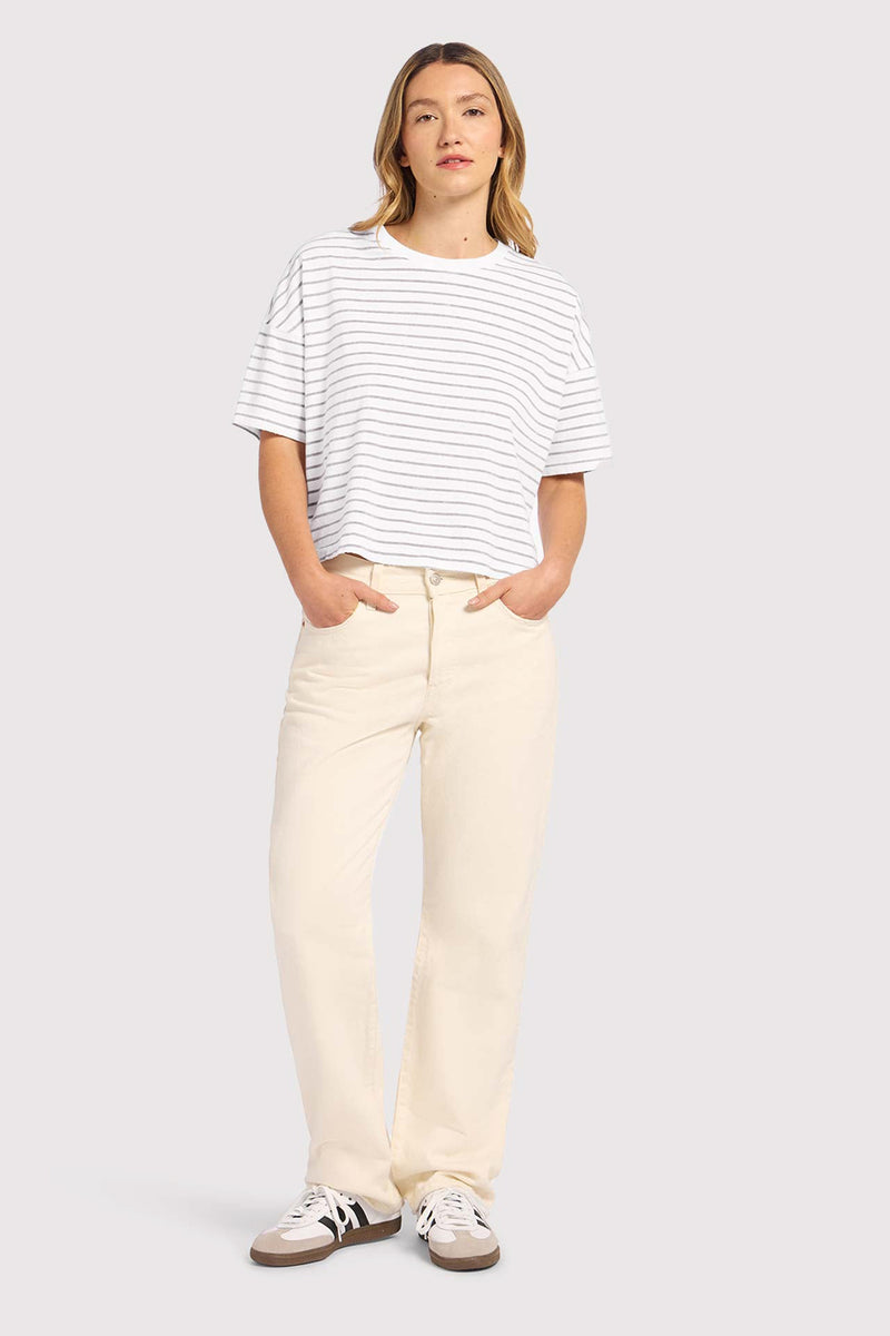 Soft Cotton Striped Boxy Tee image 