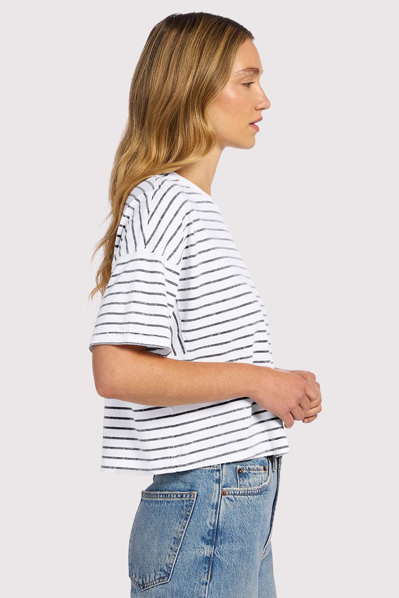 Soft Cotton Striped Boxy Tee