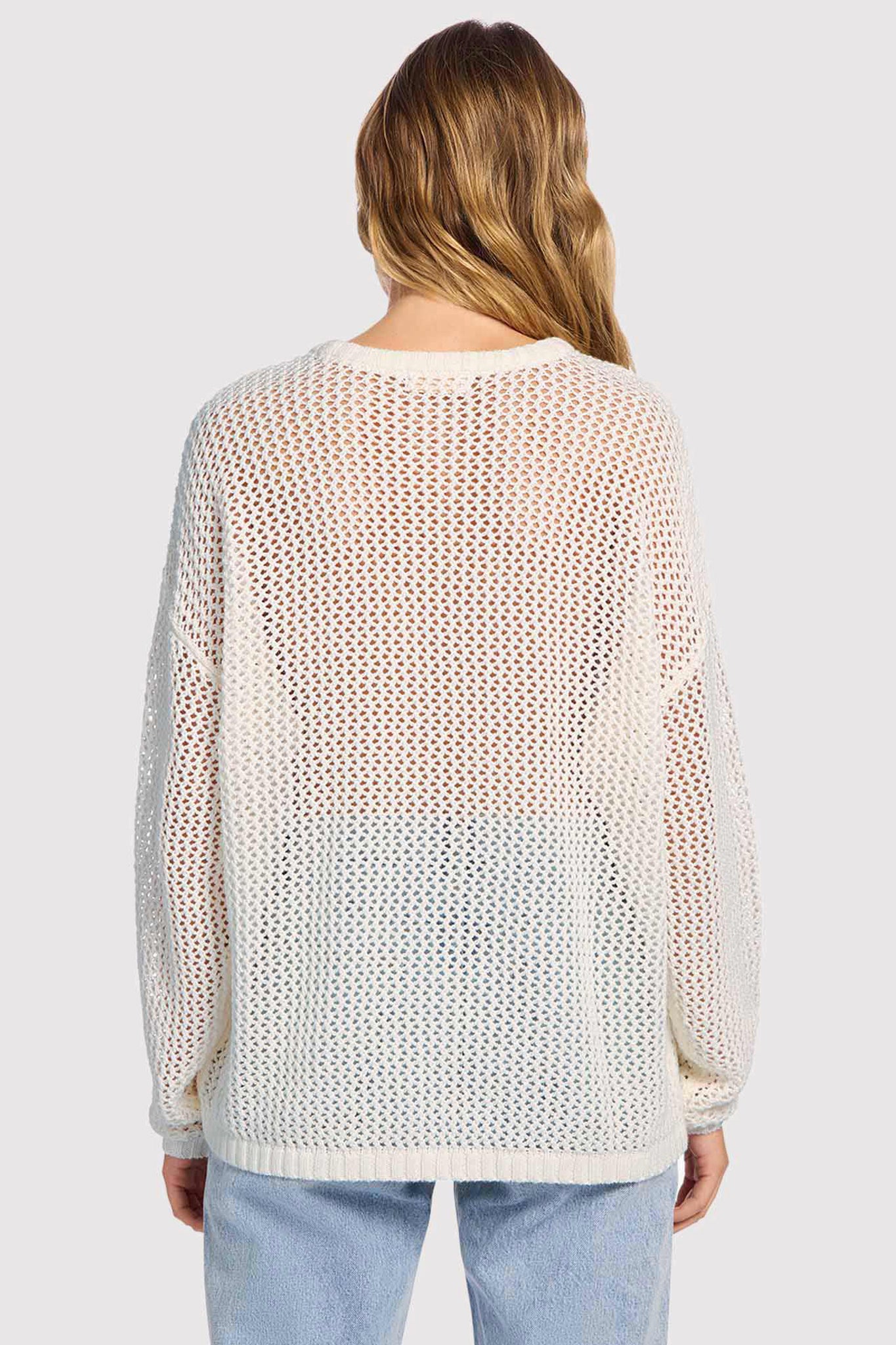 Open Knit Sweater | White – nuuds
