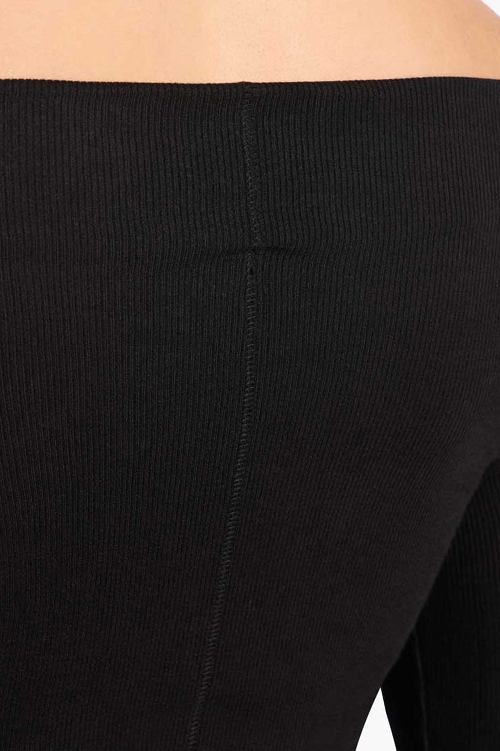 Slinky Rib Off-The-Shoulder Shirt