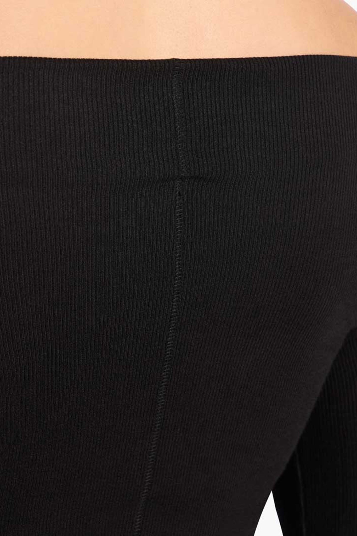 Slinky Rib Off-The-Shoulder Shirt