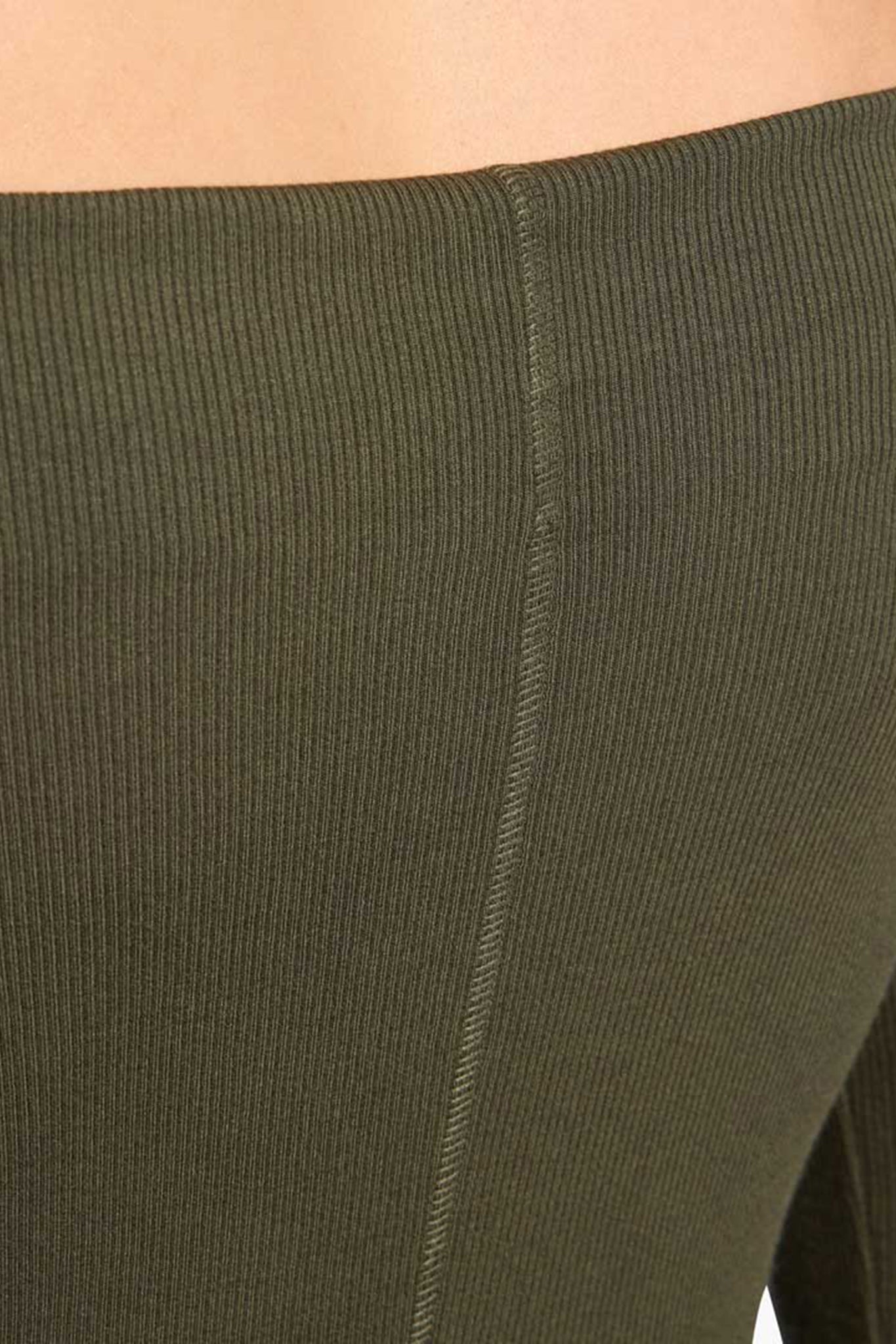 Slinky Rib Off-The-Shoulder Shirt