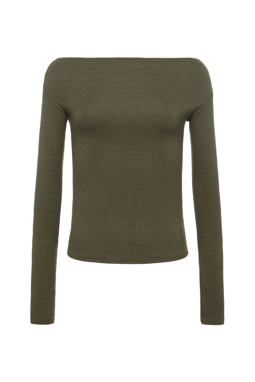 Slinky Rib Off-The-Shoulder Shirt