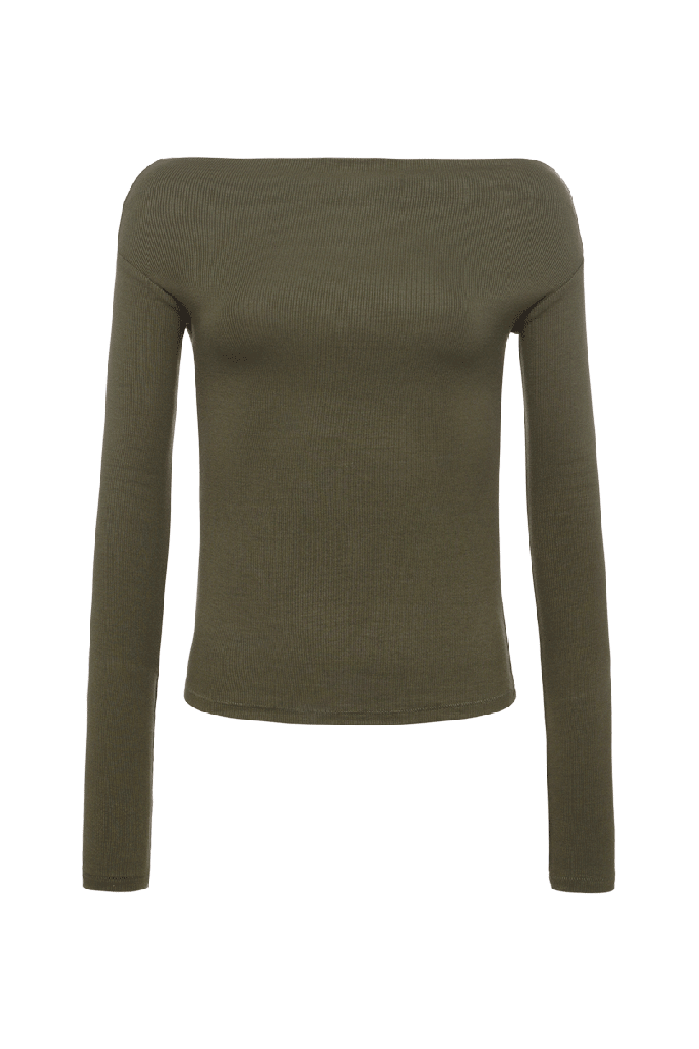 Slinky Rib Off-The-Shoulder Shirt