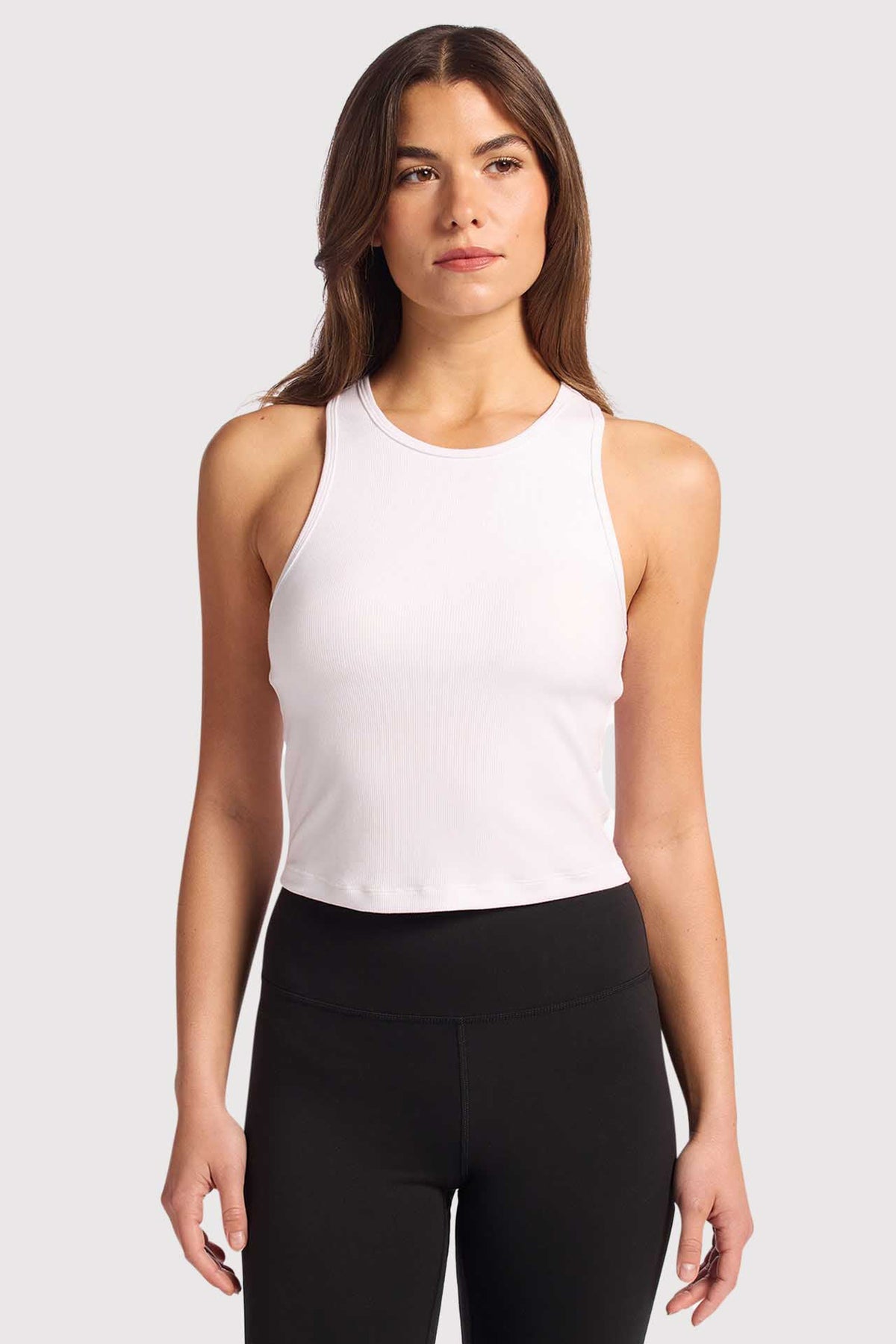 Color:White | nuuds ribbed tank top, women’s tank top, racer tank, everyday fitted top