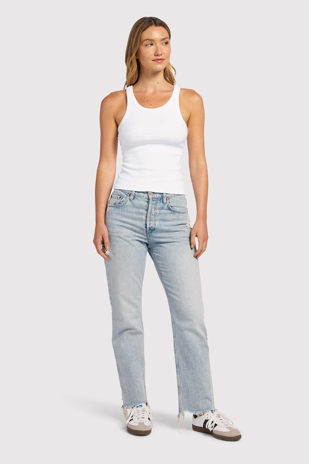 Essential Rib Tank | White – nuuds