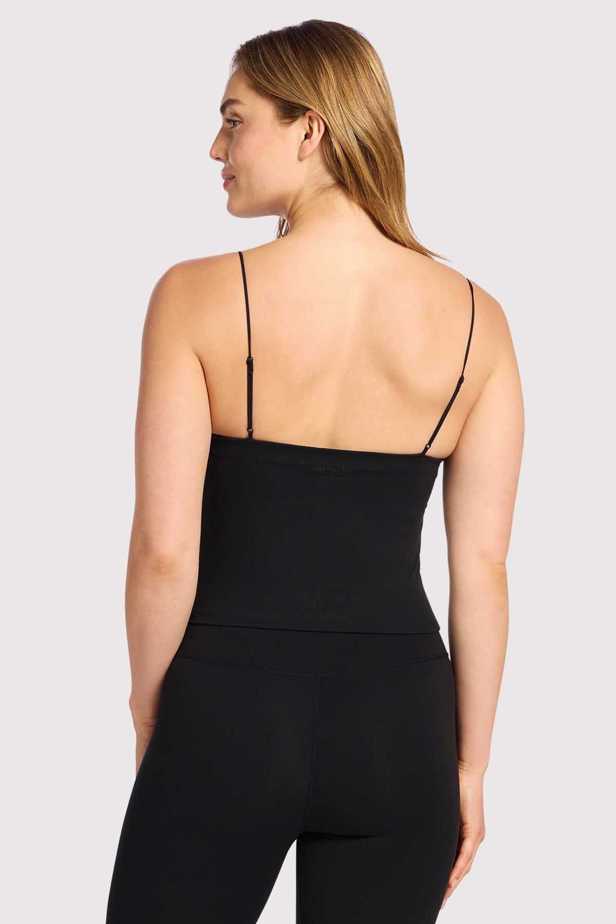 Color:Black | nuuds Elevate Cami women’s tank top everyday cami ribbed tank top tops for women