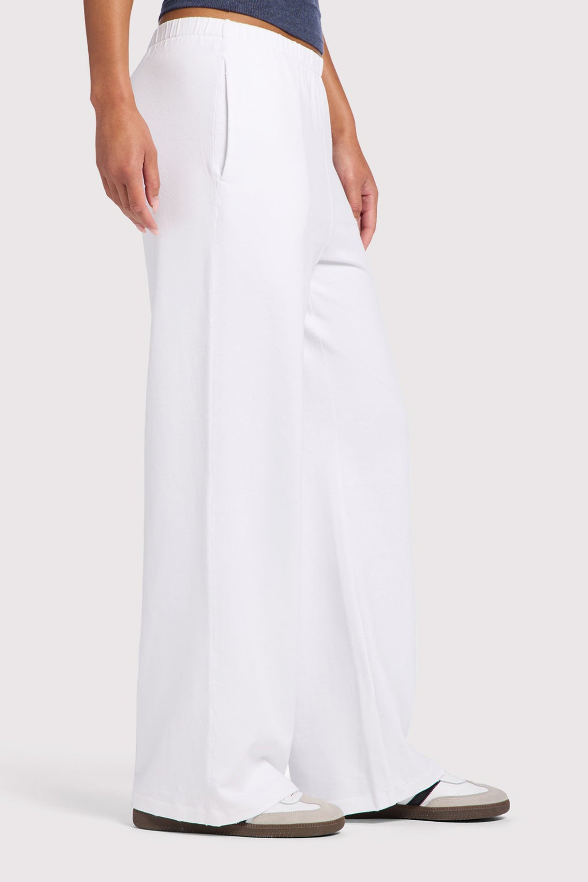 Color:White | nuuds everyday pant casual pants for women wide leg sweatpants comfort women pants