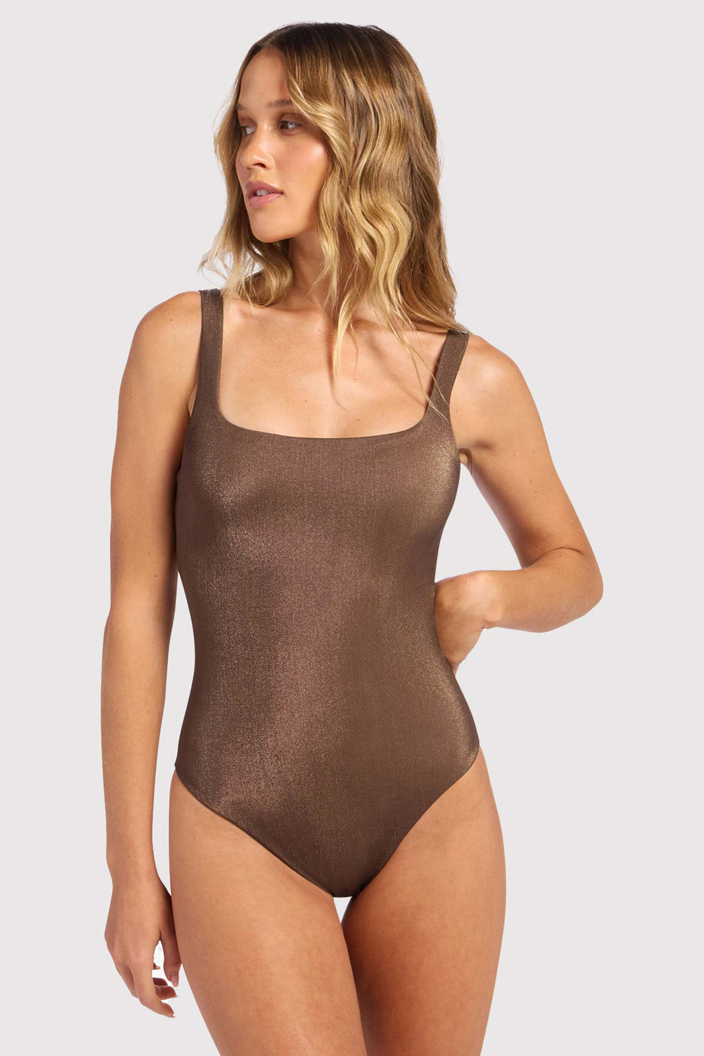 Shimmer Square Neck One Piece