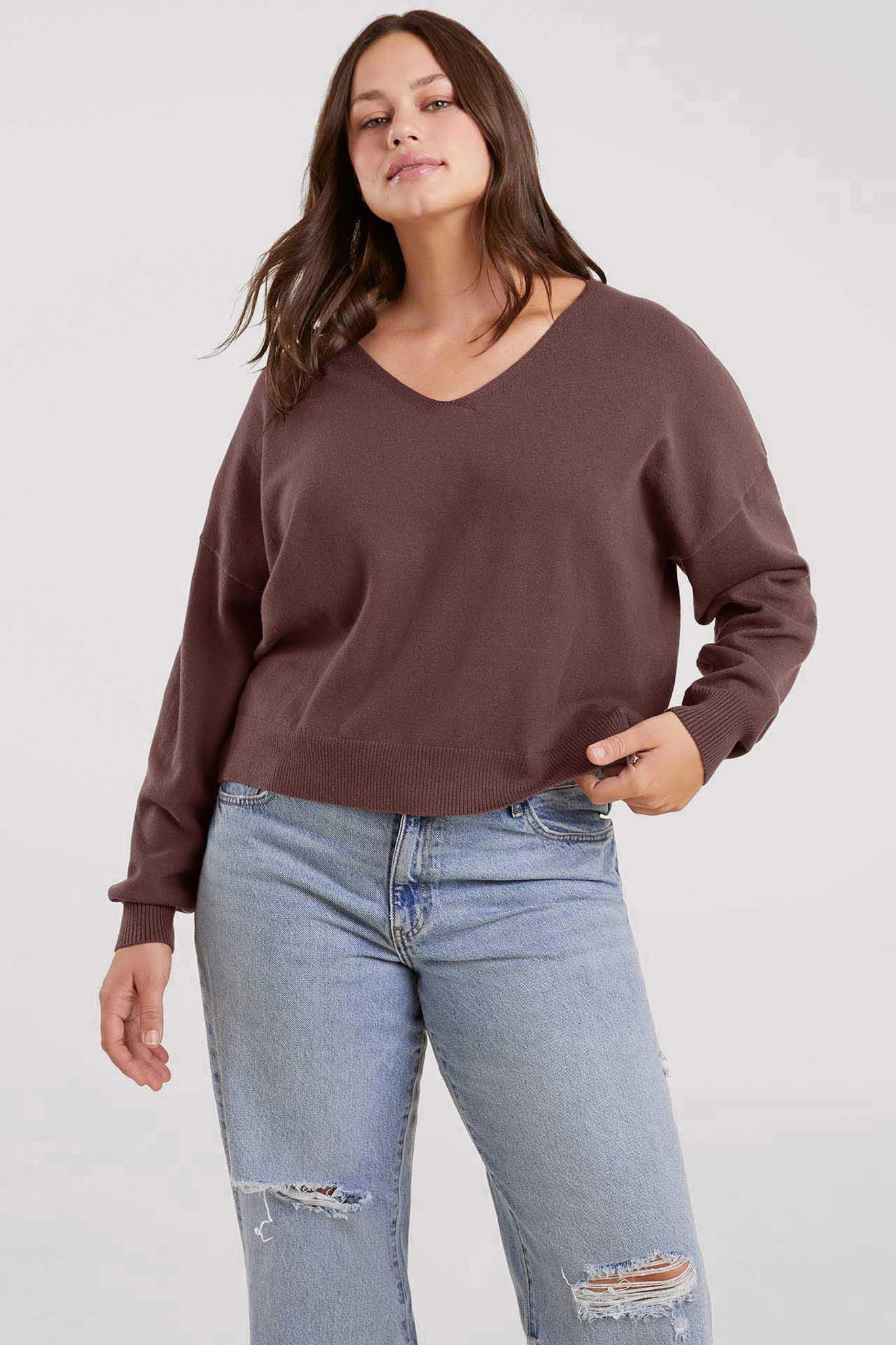 Luxe Knit V-Neck Sweater