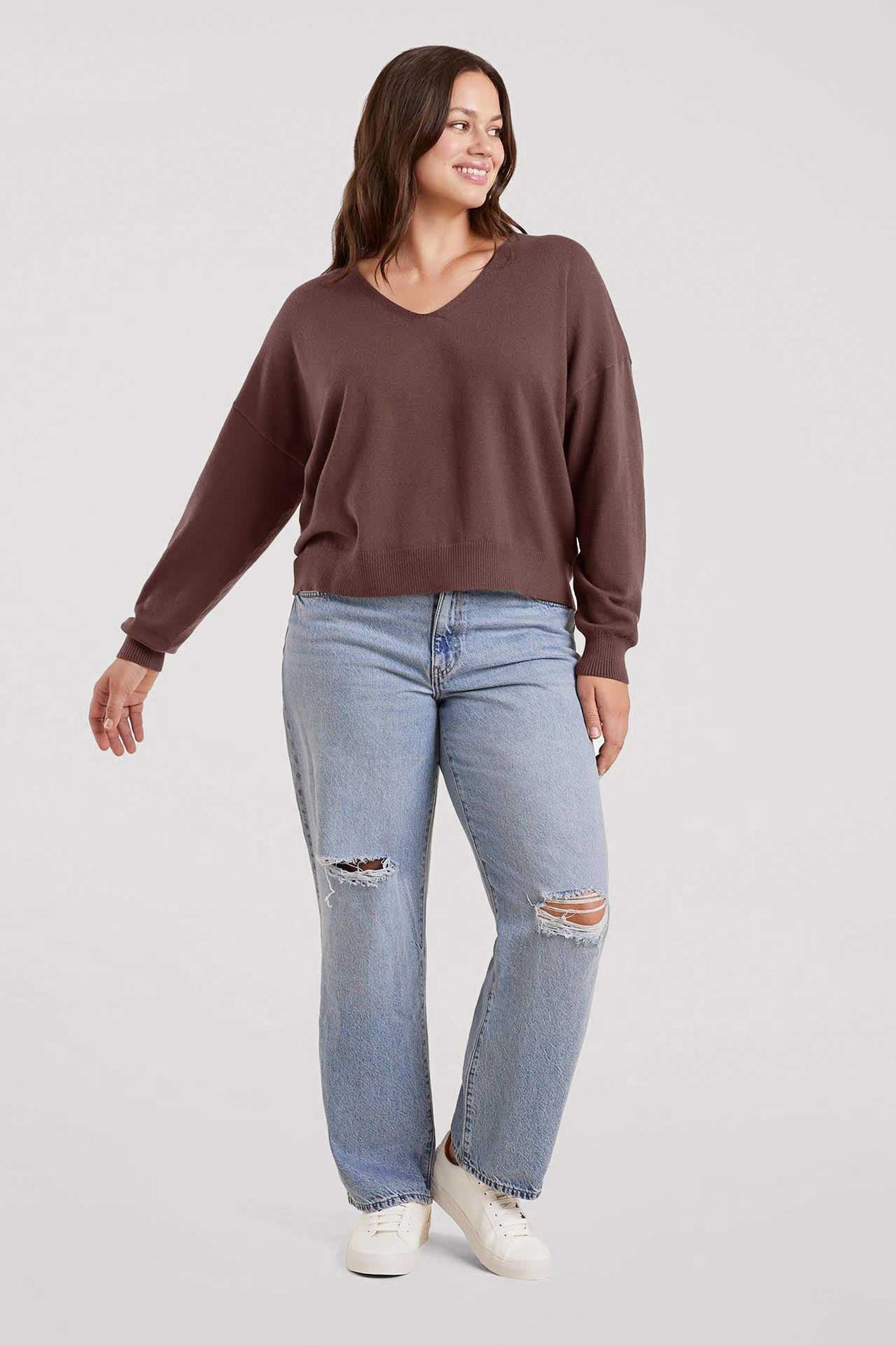 Luxe Knit V-Neck Sweater