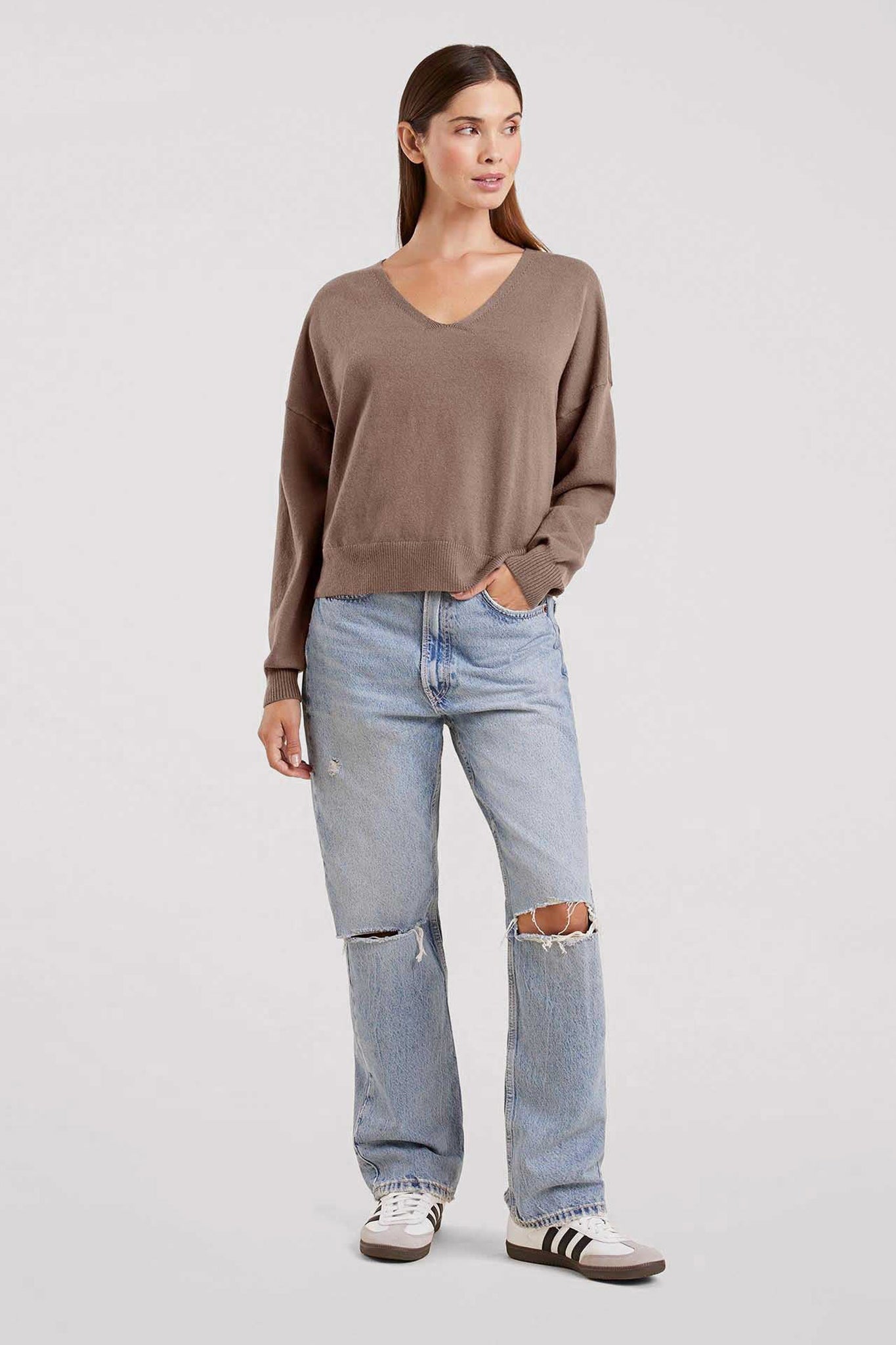 Luxe Knit V-Neck Sweater