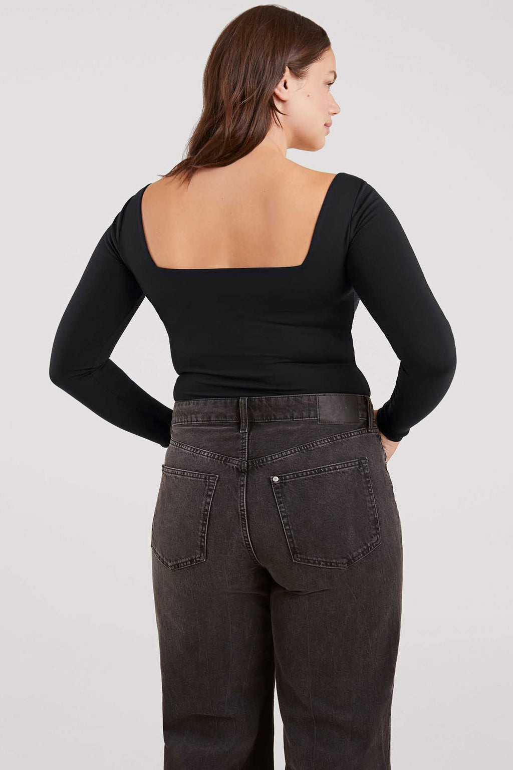 Long Sleeve Wide Square Neck Bodysuit