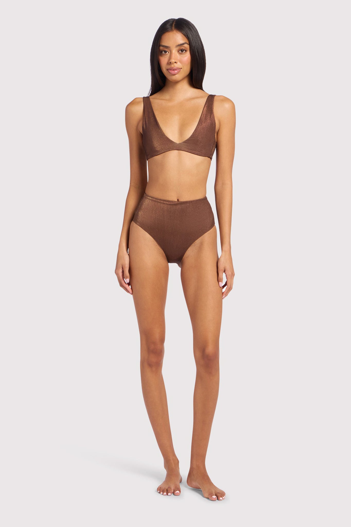 Shimmer Plunge Bikini Top
