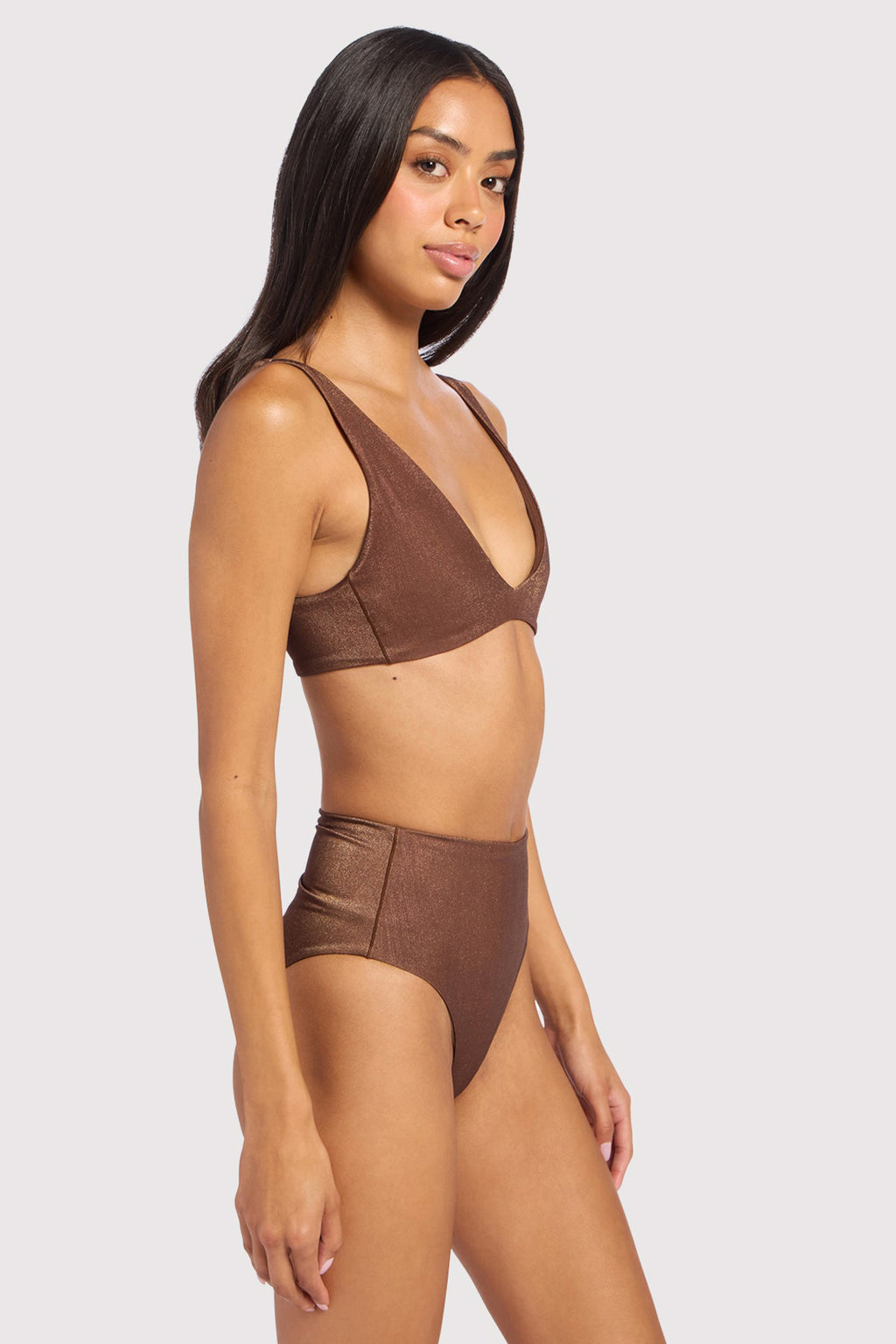 Shimmer Plunge Bikini Top