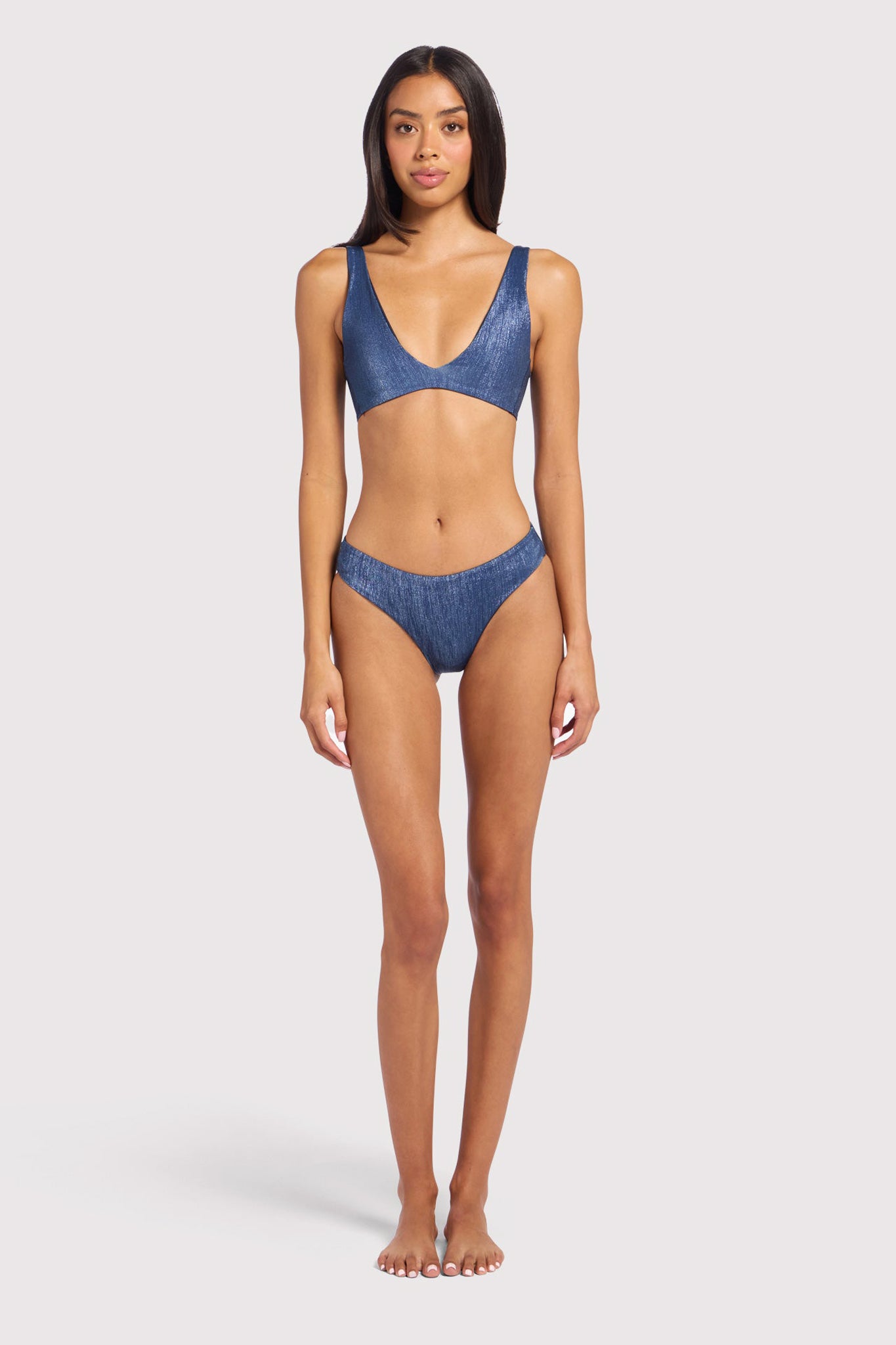 Shimmer Plunge Bikini Top