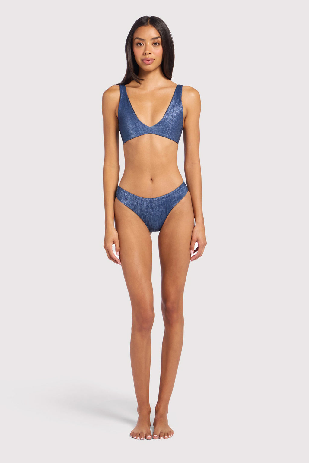 Shimmer Plunge Bikini Top