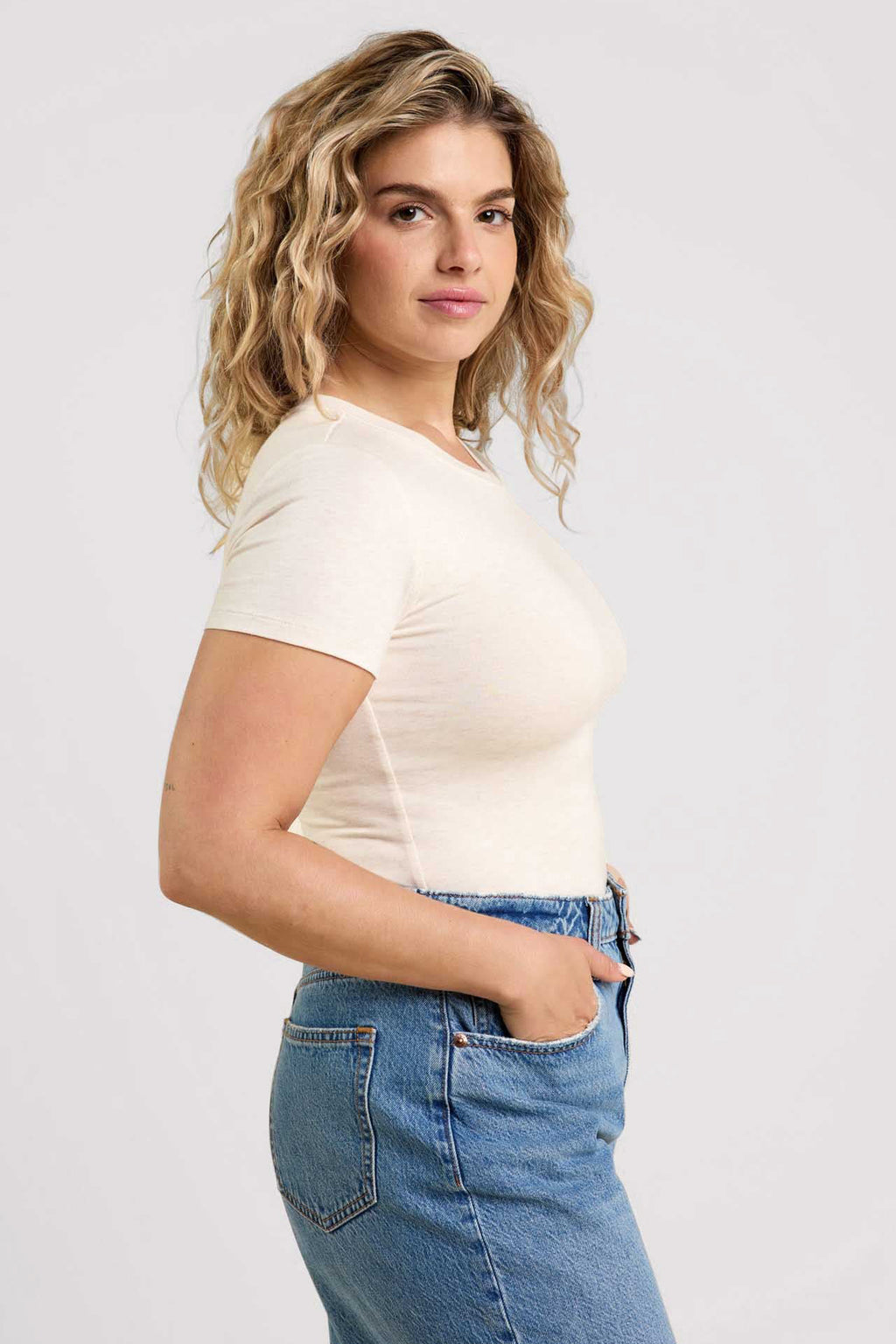 Cotton Stretch Short Sleeve Crewneck Bodysuit